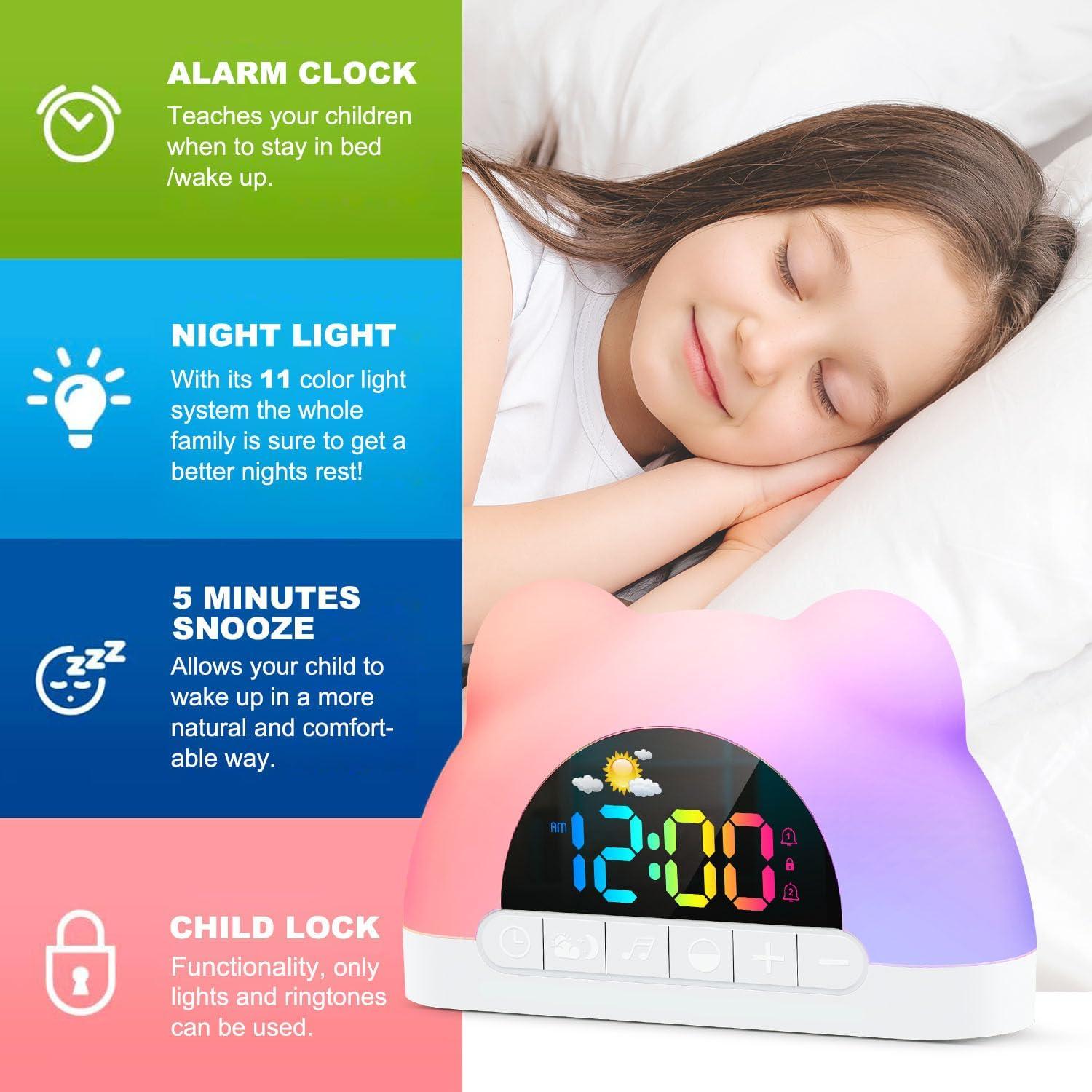 Reloj Despertador Digital Azyh para Niños con Luz y Música