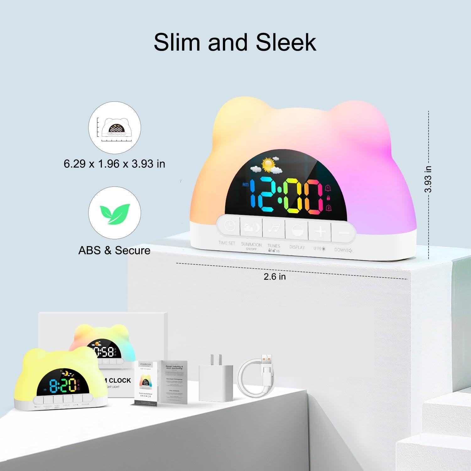 Reloj Despertador Digital Azyh para Niños con Luz y Música