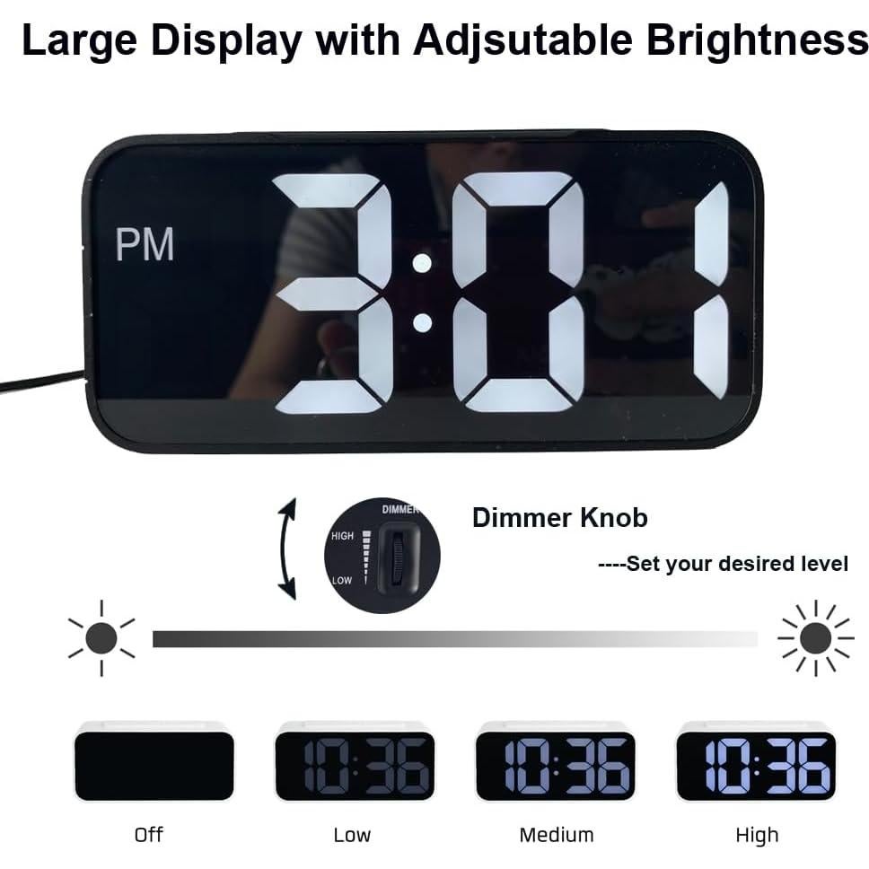 Reloj Despertador LED Fjshellhome con Vibración y Alarma Dual