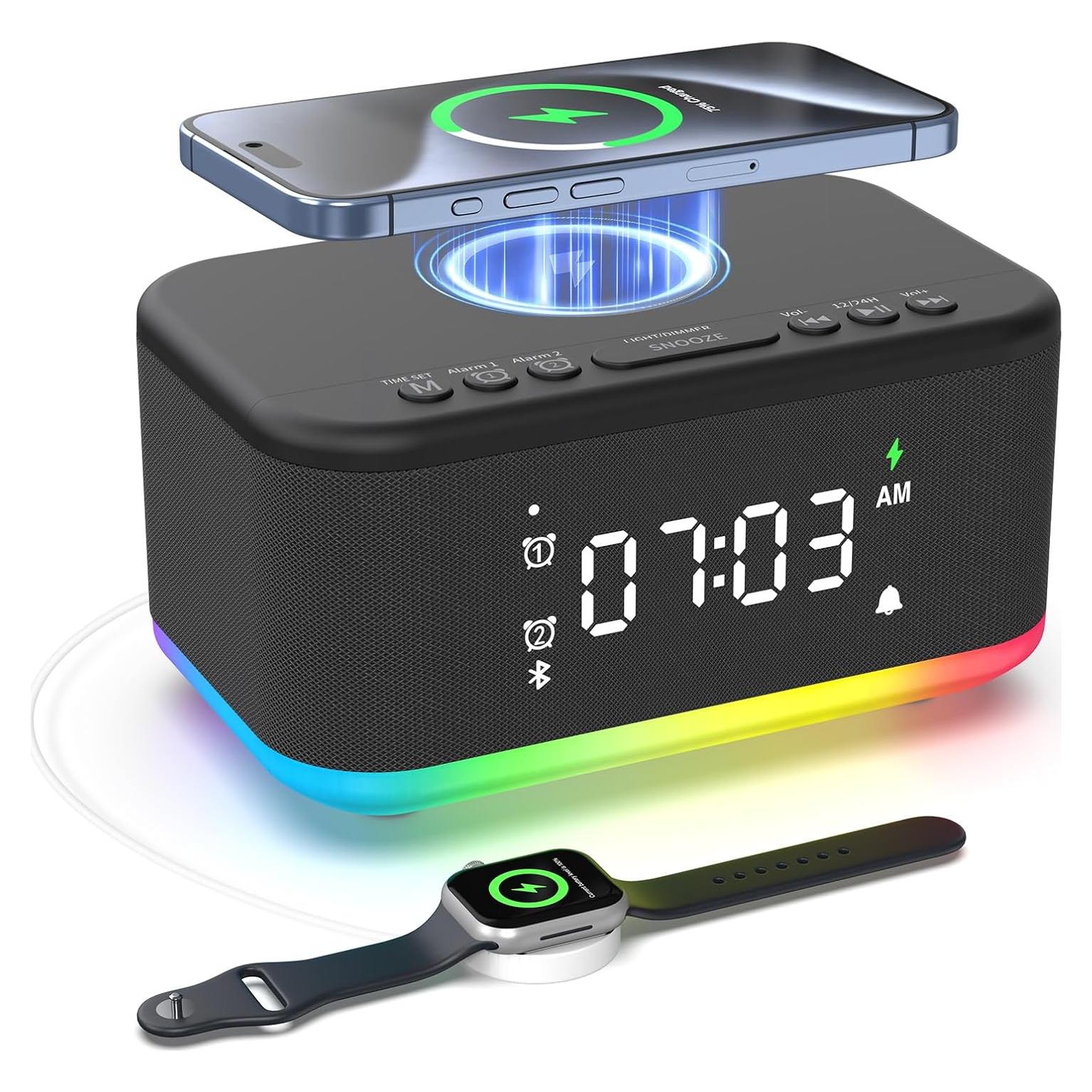 Reloj Despertador Bluetooth Broserengy A21-B Cargador Inalámbrico