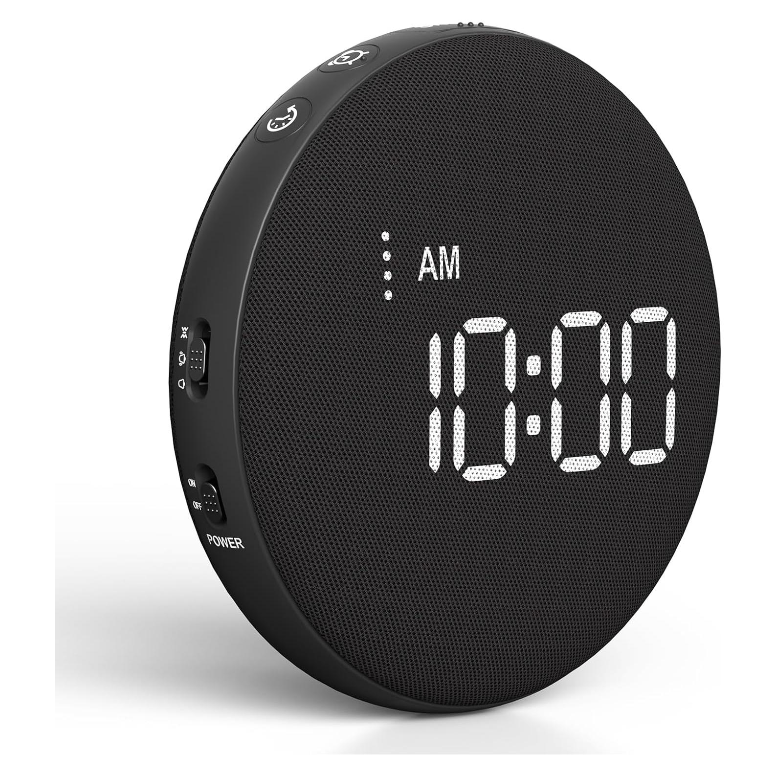 Reloj Despertador Vibrante Gianna 110dB Recargable Negro