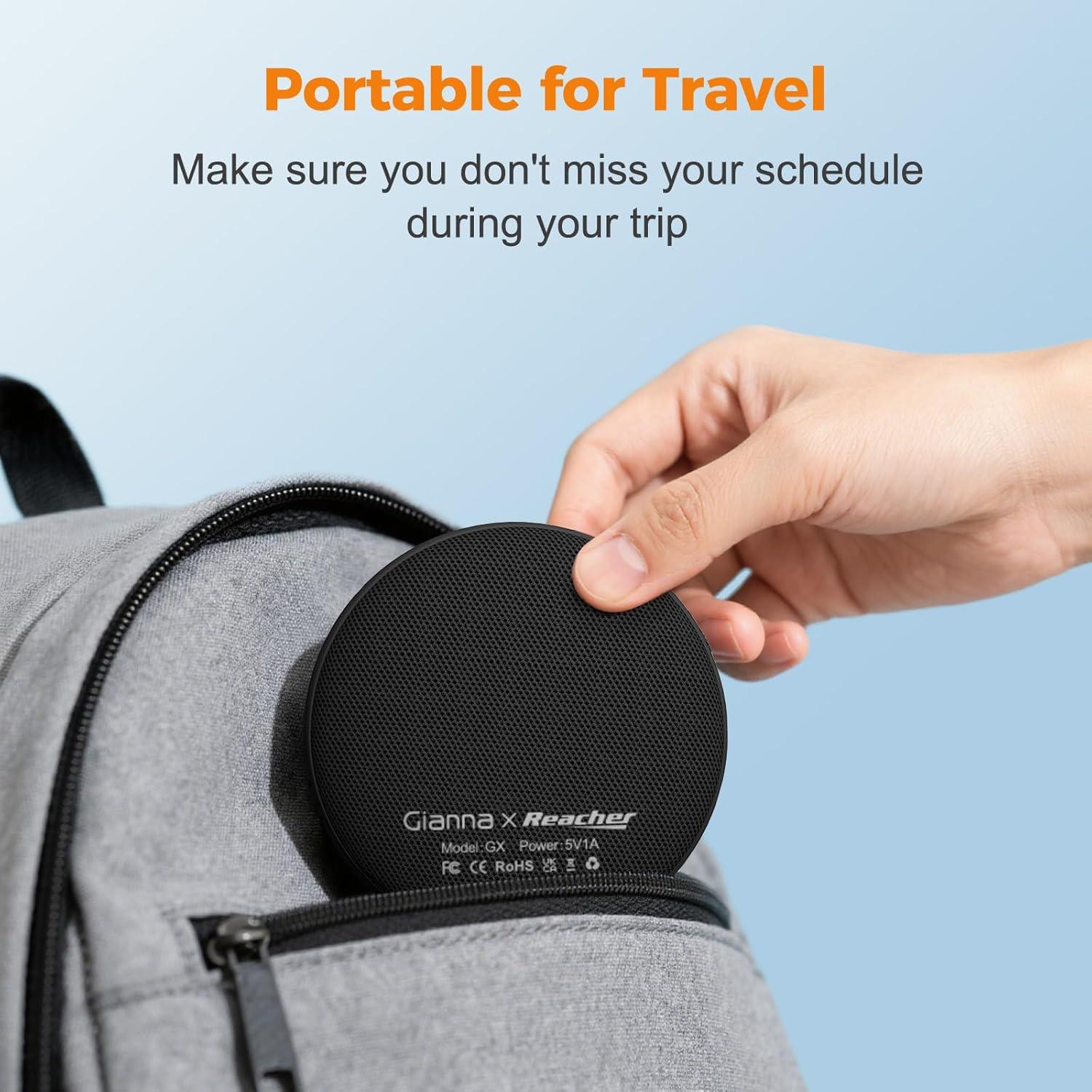 Reloj Despertador Vibrante Gianna 110dB Recargable Negro