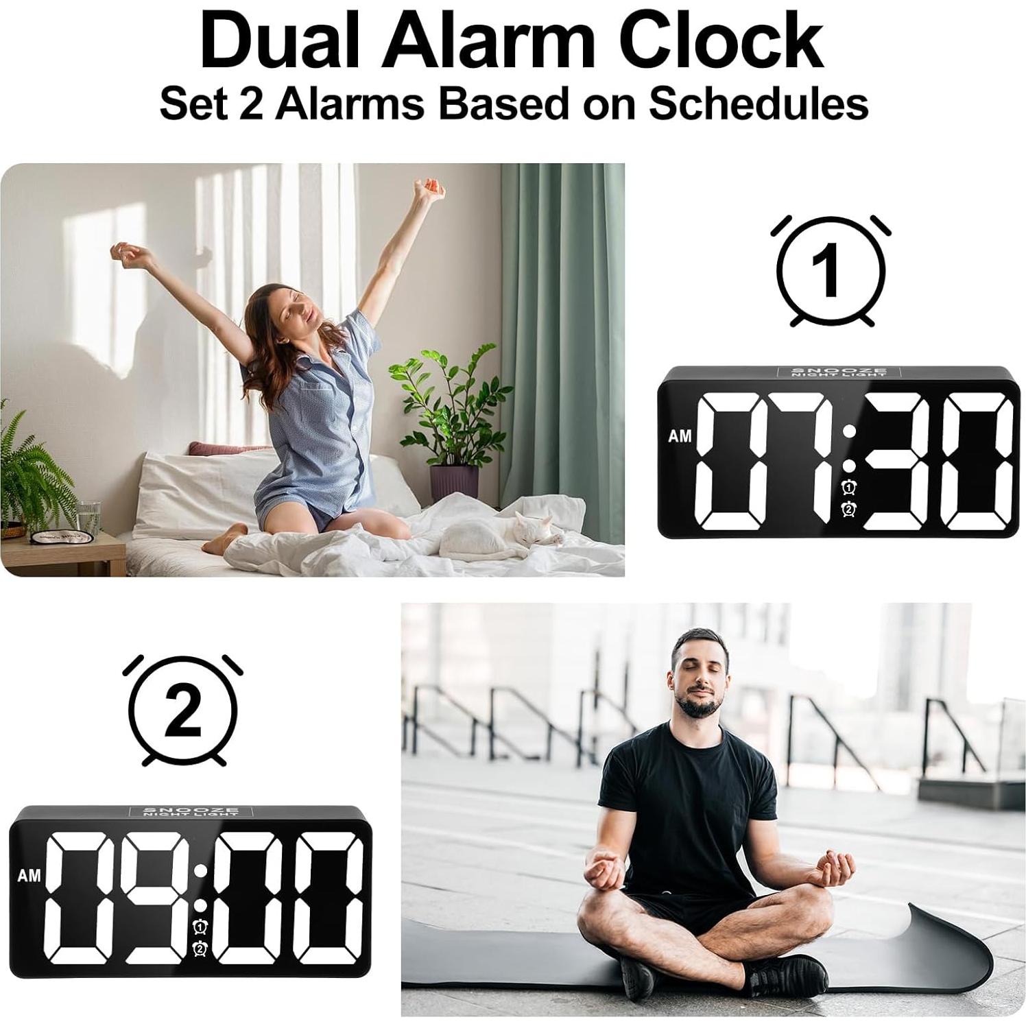 Reloj Despertador Digital PPLEE con Vibrador y Luz Nocturna