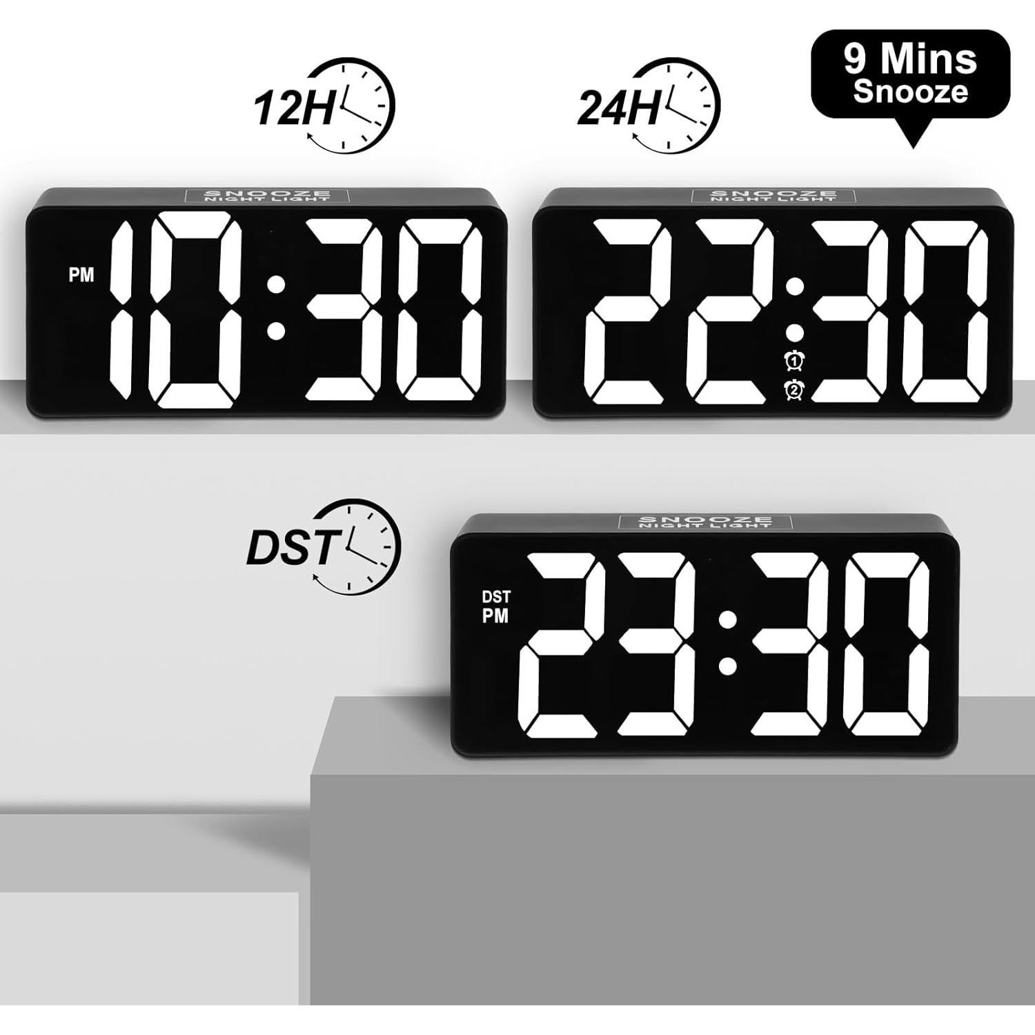 Reloj Despertador Digital PPLEE con Vibrador y Luz Nocturna