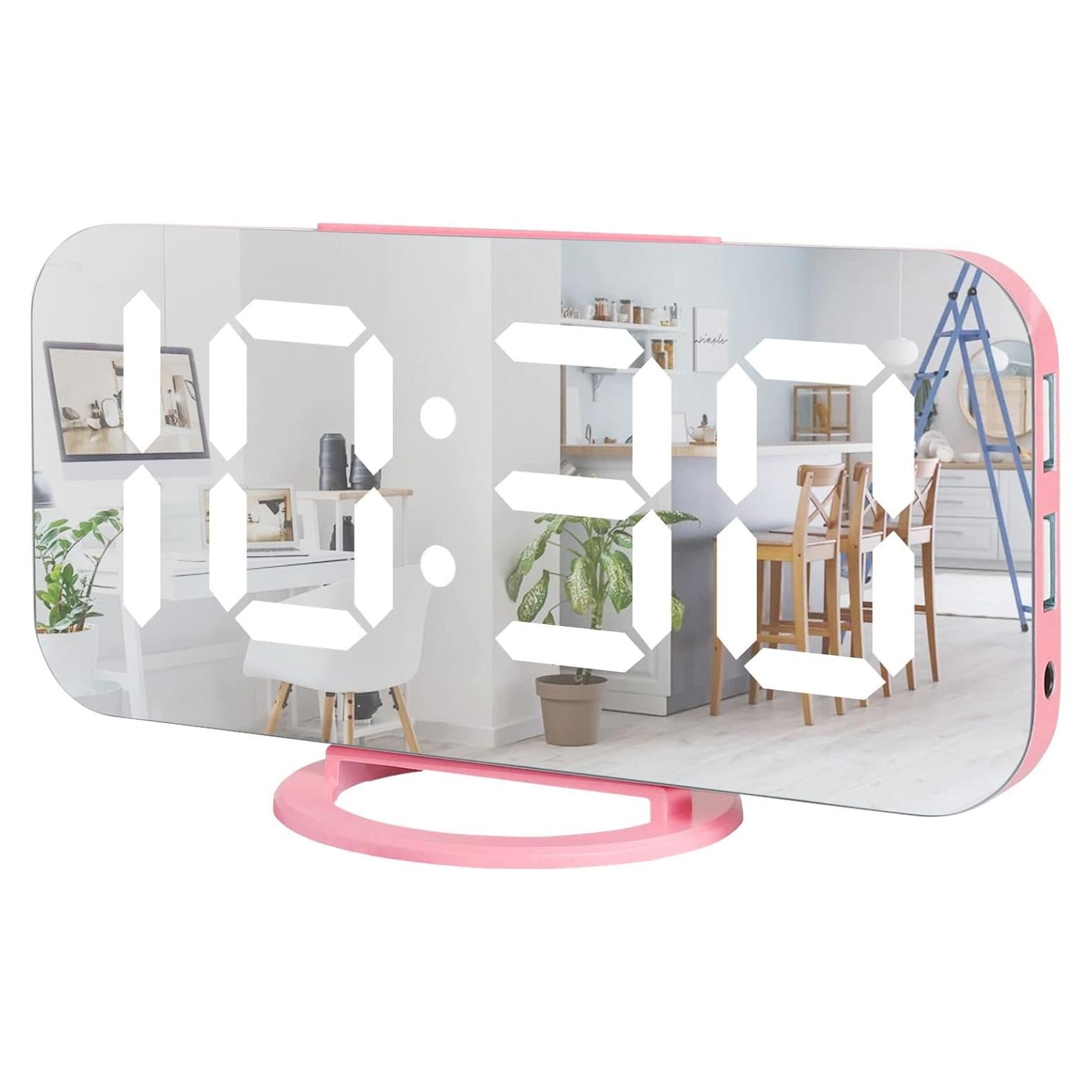 Reloj Despertador Digital Lamisola Rosa con Pantalla LED 16.5 cm
