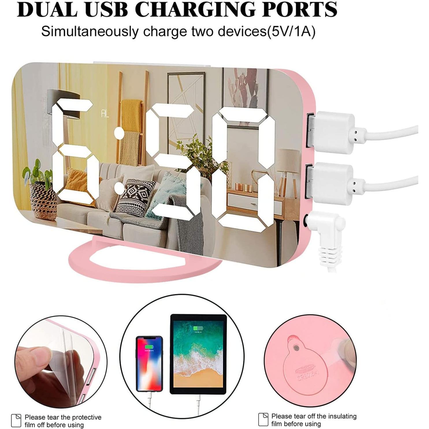 Reloj Despertador Digital Lamisola Rosa con Pantalla LED 16.5 cm