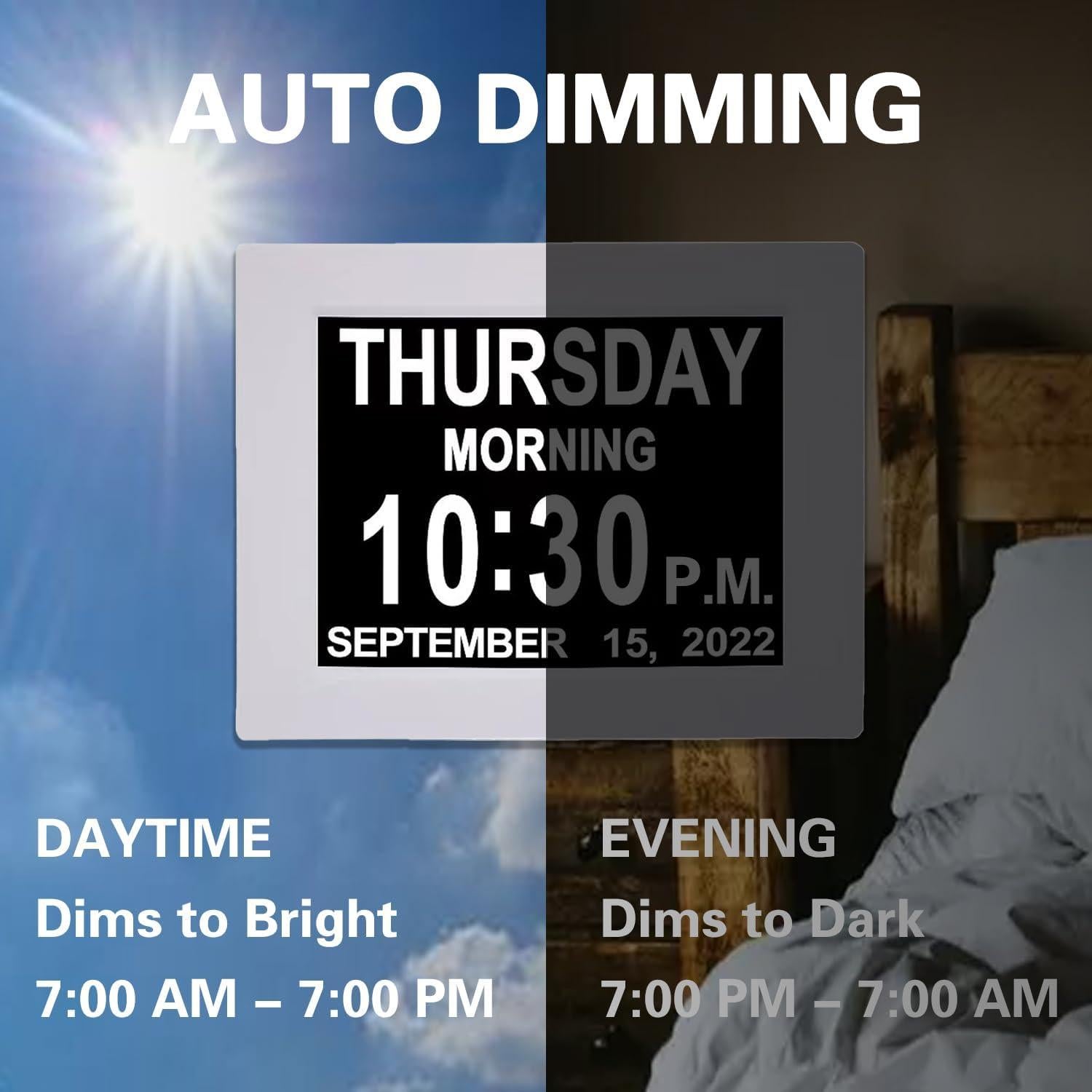 Reloj Despertador Digital JALL DC801 - Pantalla Grande 20.32 cm