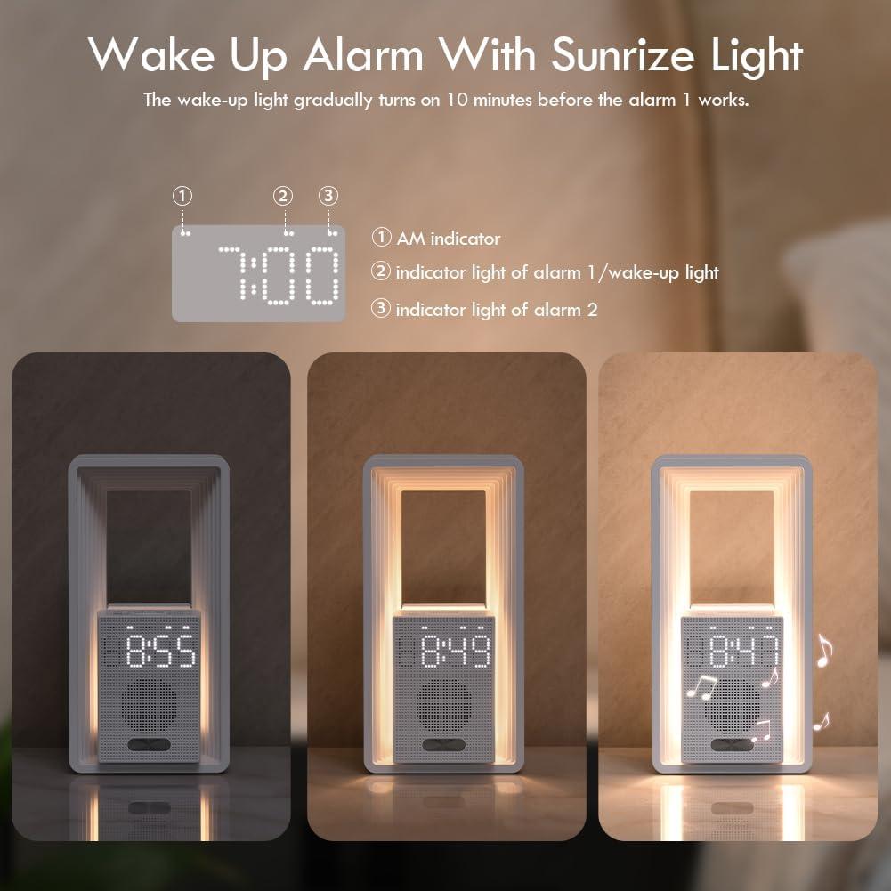 Reloj Despertador Digital WILIT con Luz de Amanecer y Sonidos