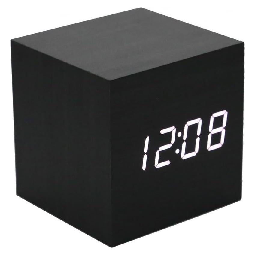 Reloj Despertador Digital Lancoon AC10 - Madera LED 6x6cm