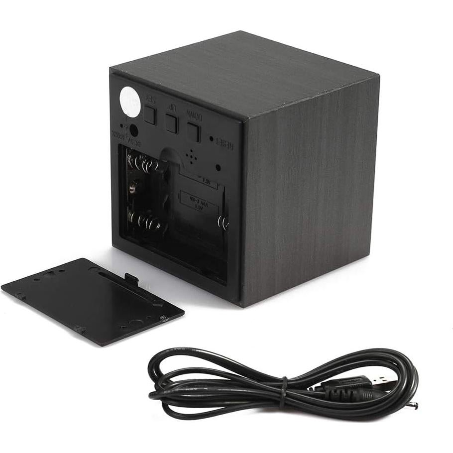 Reloj Despertador Digital Lancoon AC10 - Madera LED 6x6cm