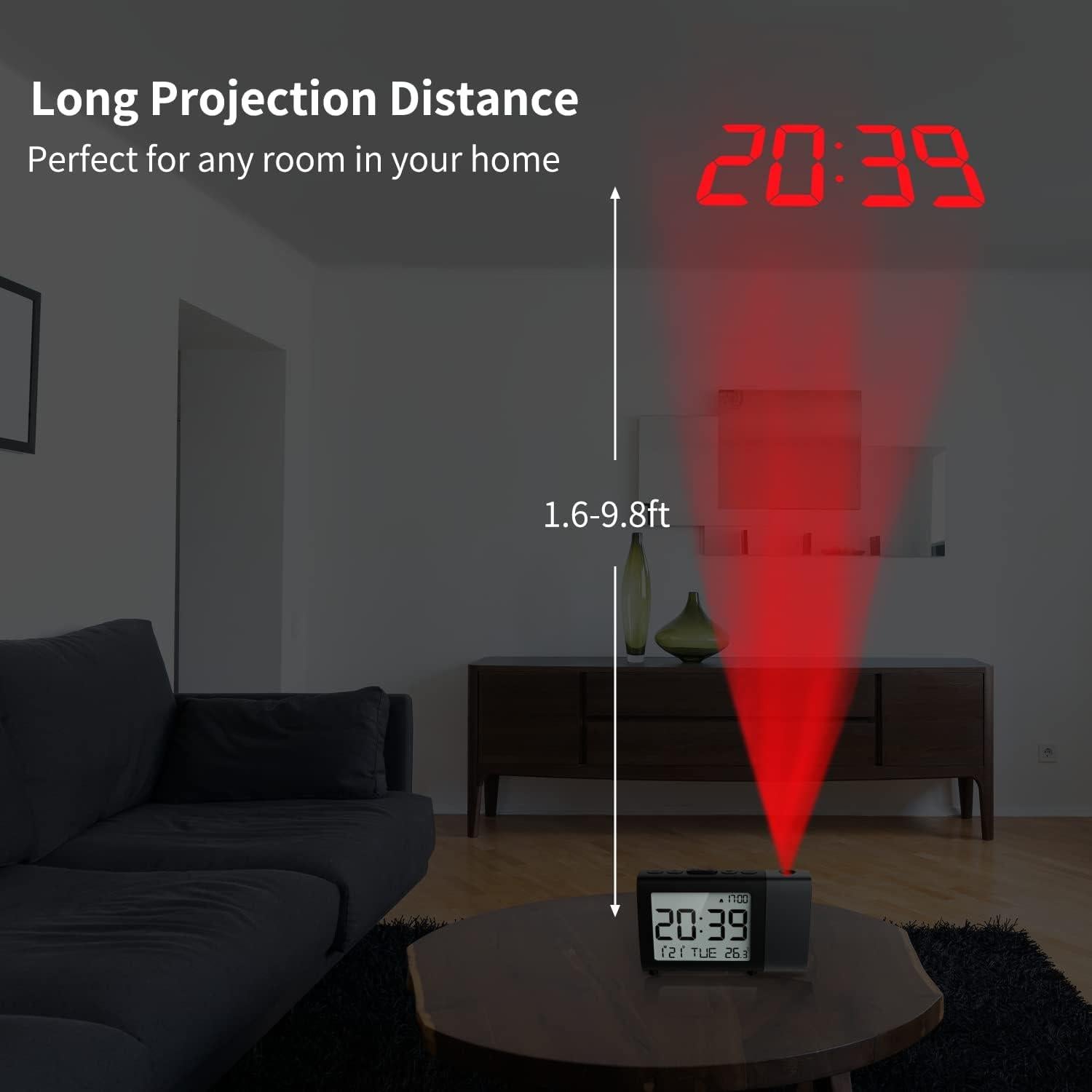 Reloj Despertador Proyector MeesMeek Digital con Temperatura