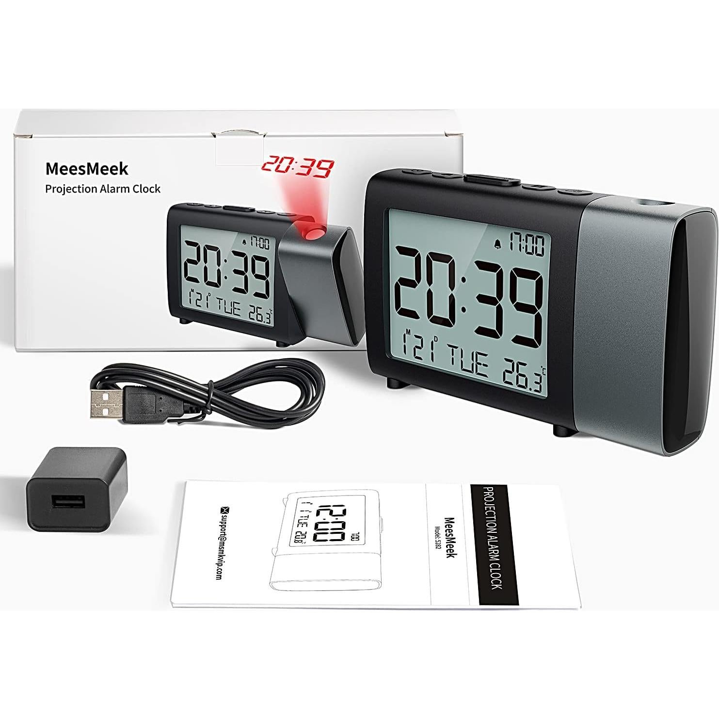Reloj Despertador Proyector MeesMeek Digital con Temperatura