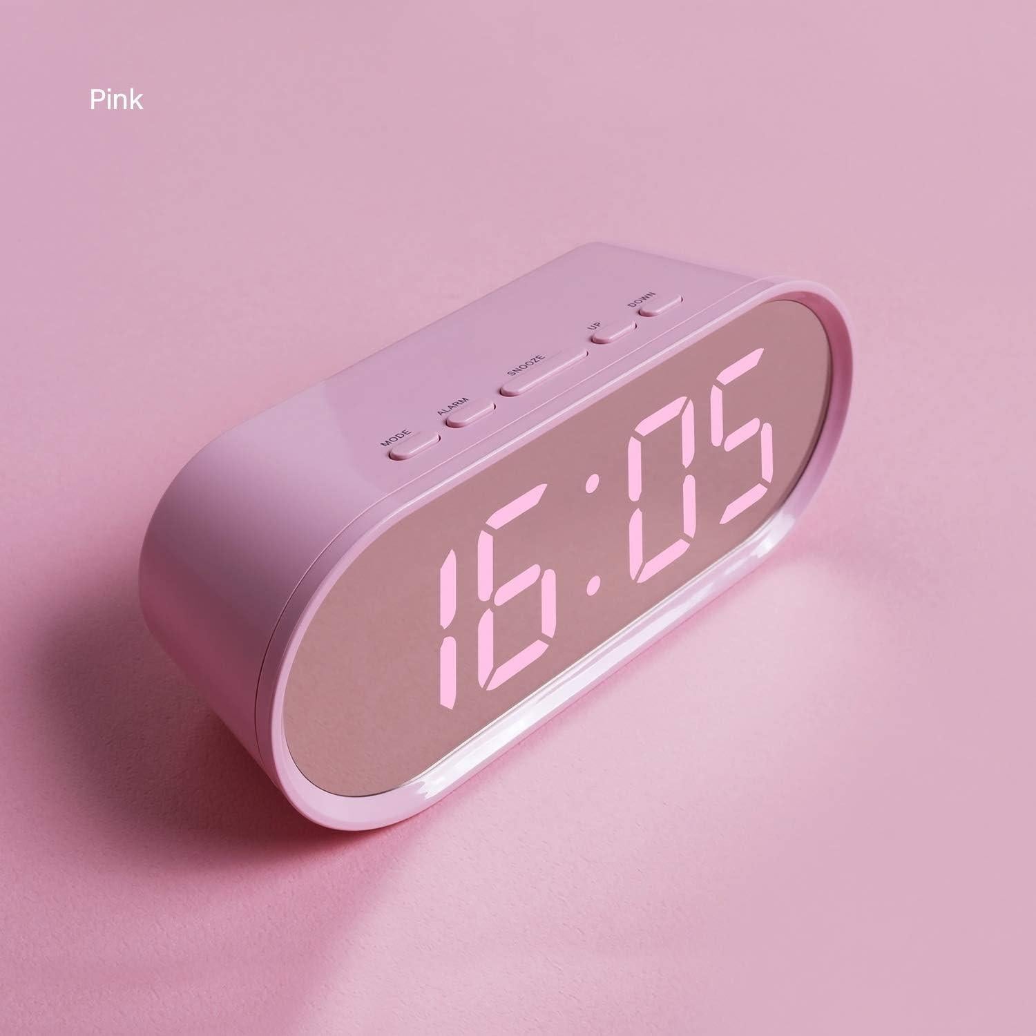 Reloj Despertador Digital Mooas Pop Mirror LED Blanco