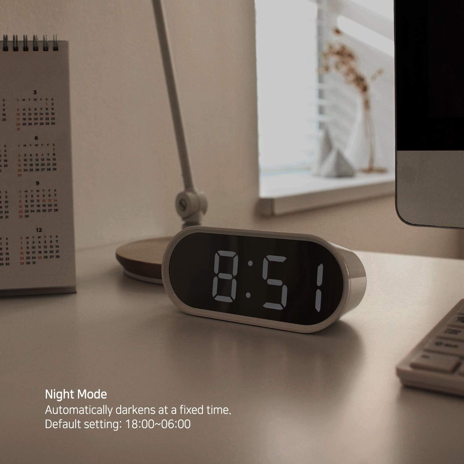 Reloj Despertador Digital Mooas Pop Mirror LED Blanco