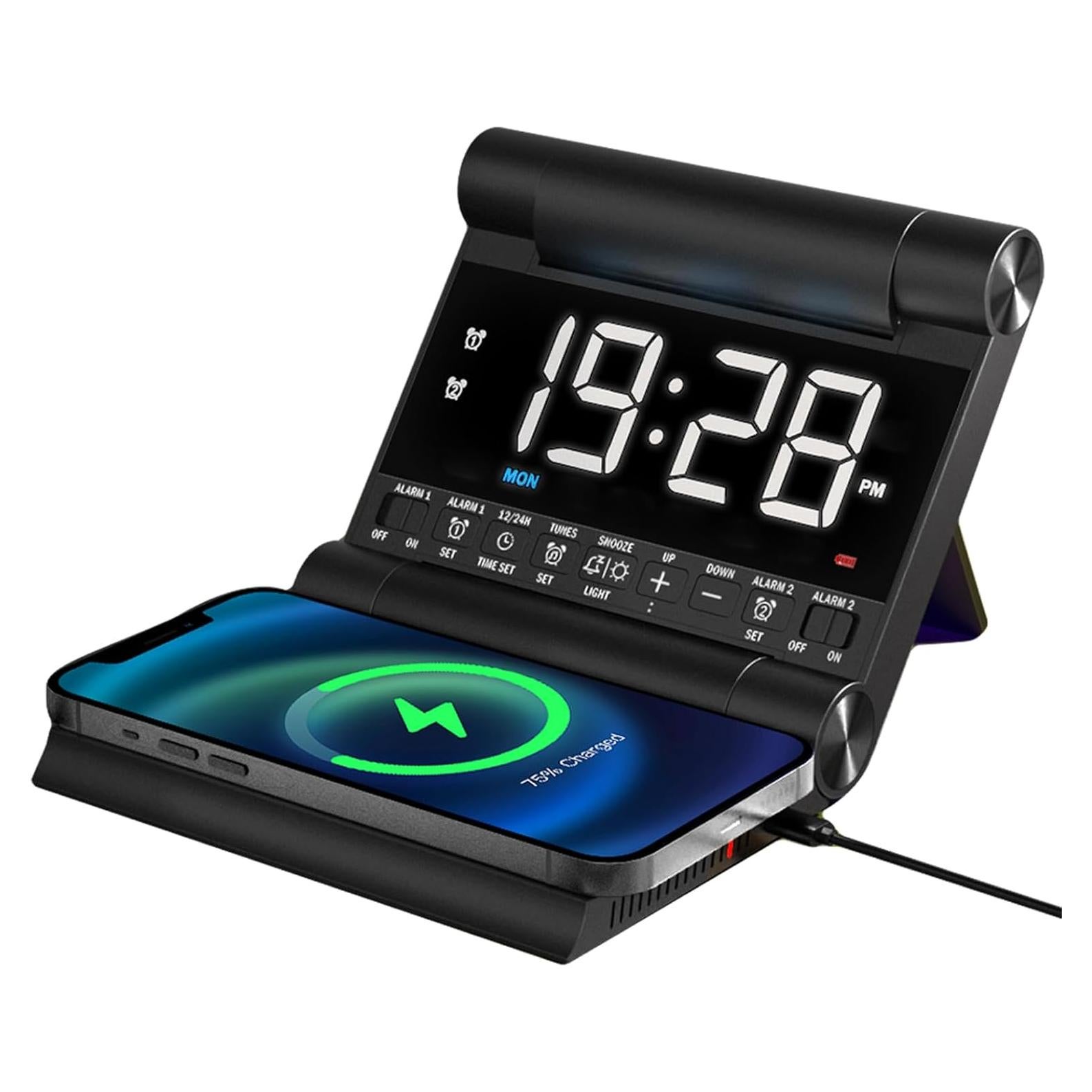 Reloj Despertador Digital CHOUYONL con Carga Inalámbrica