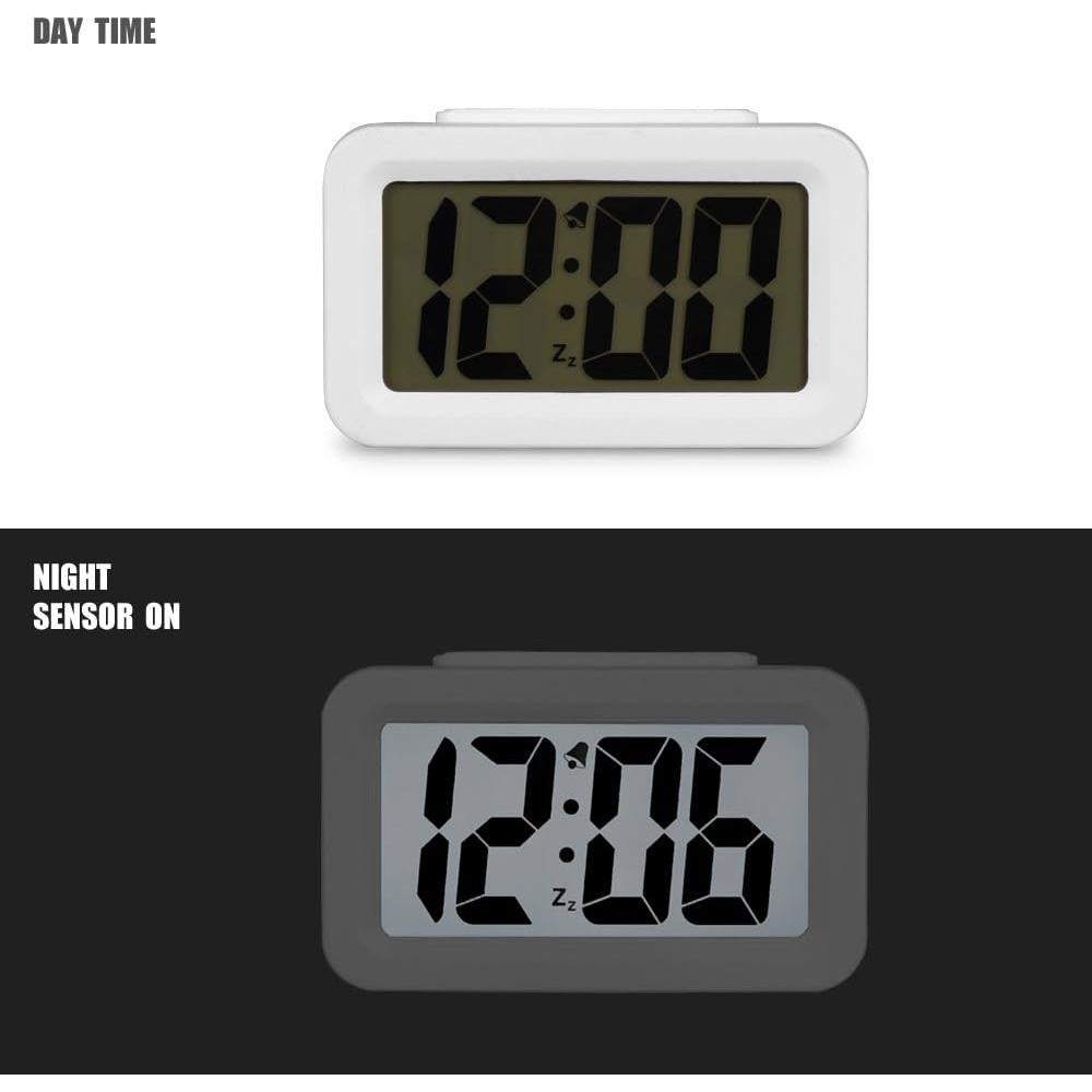 Reloj Despertador Inteligente Hense Blanco con Luz Nocturna