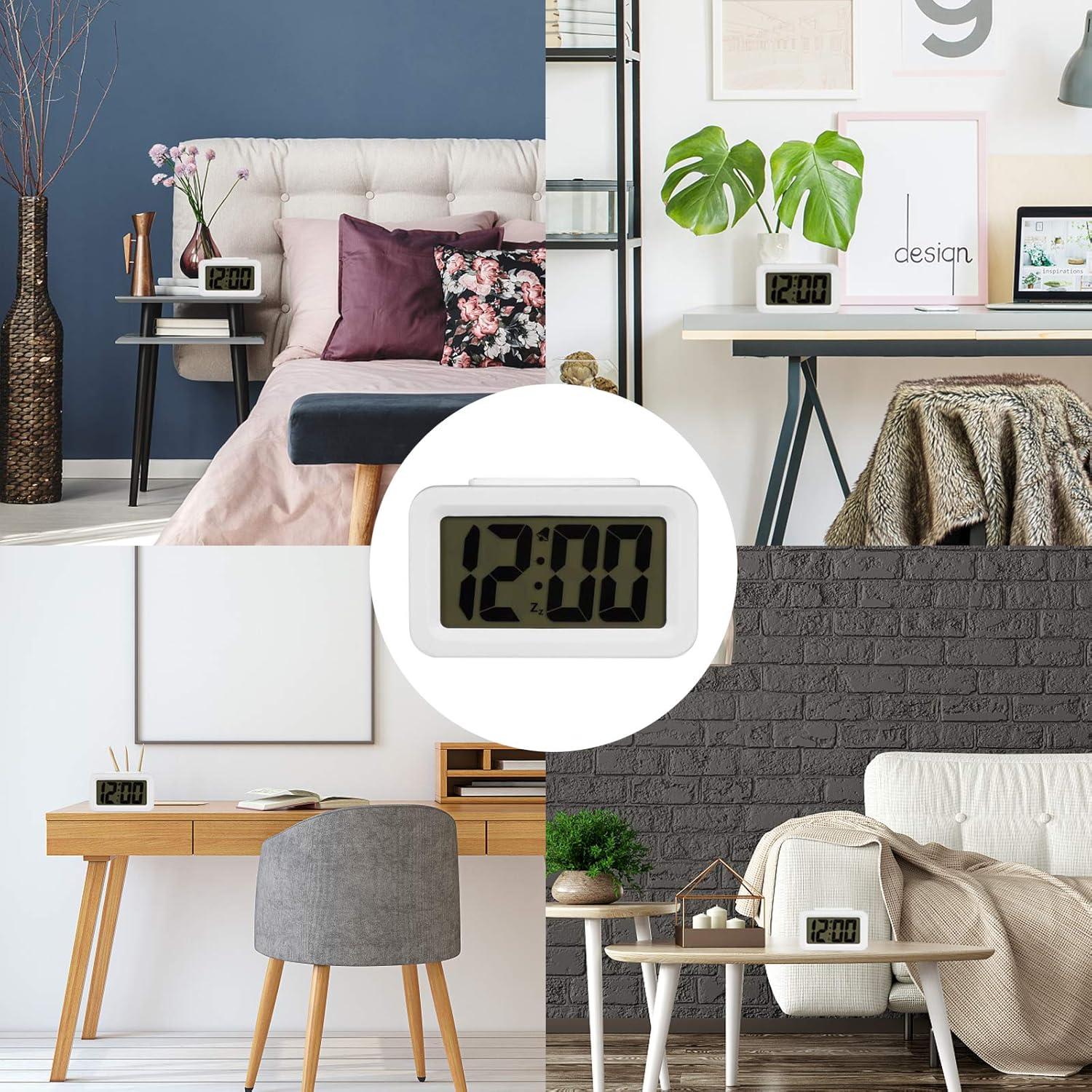 Reloj Despertador Inteligente Hense Blanco con Luz Nocturna