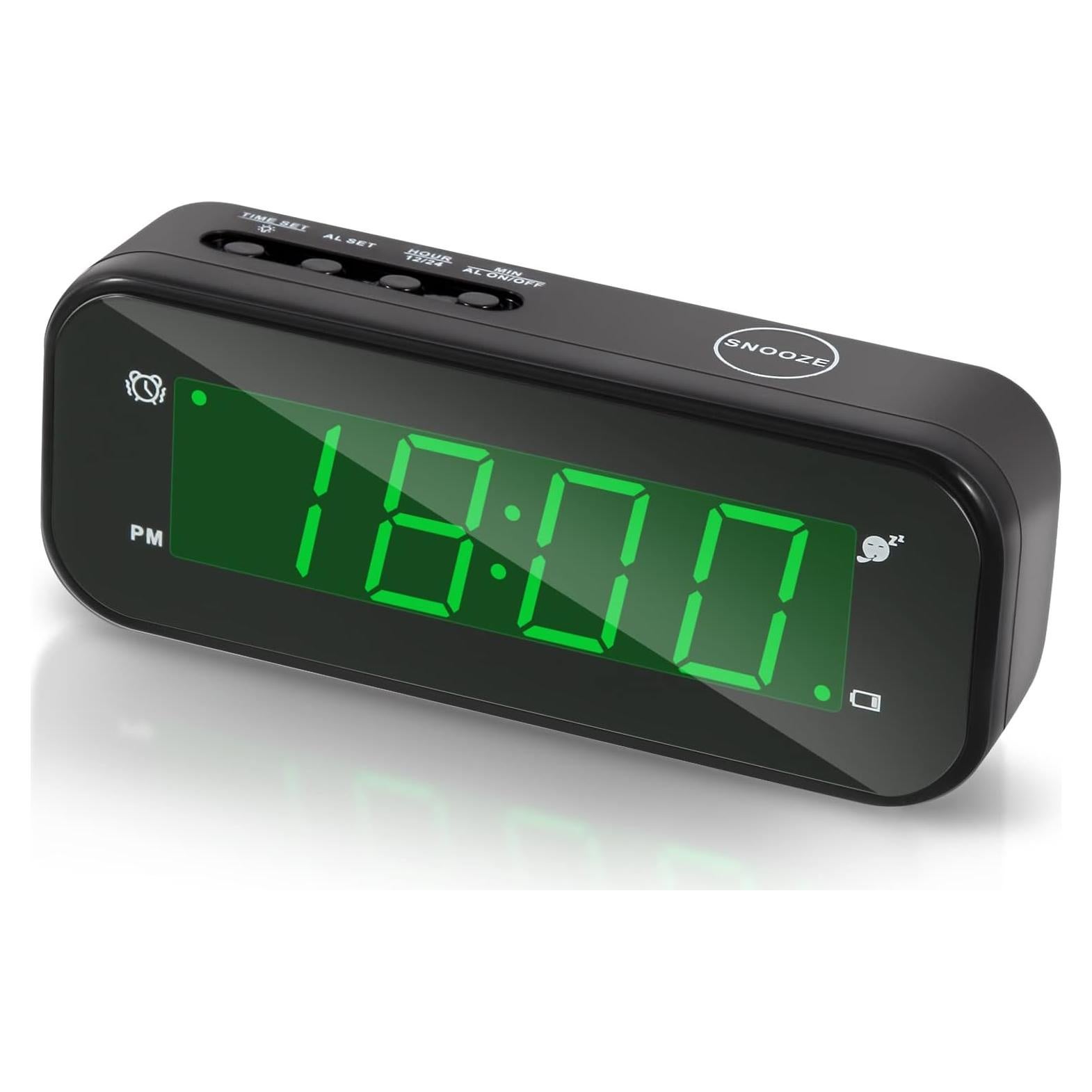 Reloj Despertador Digital Timegyro Compacto LED Negro-Verde