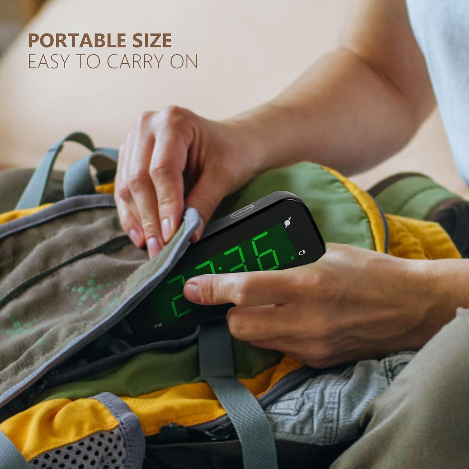 Reloj Despertador Digital Timegyro Compacto LED Negro-Verde