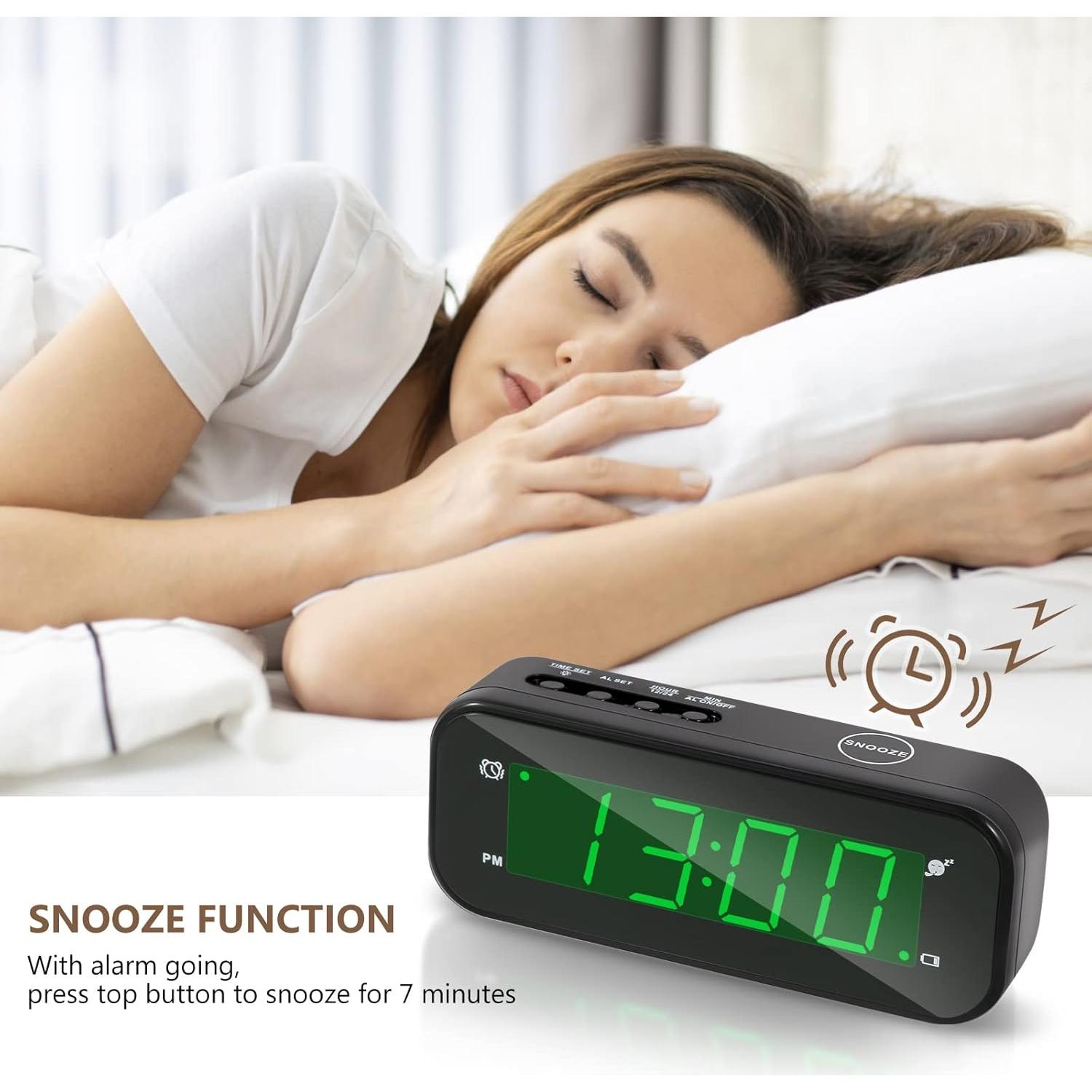 Reloj Despertador Digital Timegyro Compacto LED Negro-Verde