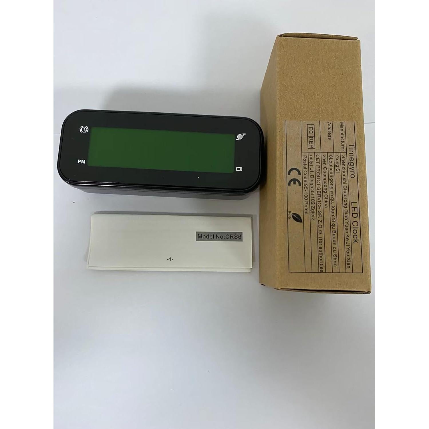 Reloj Despertador Digital Timegyro Compacto LED Negro-Verde