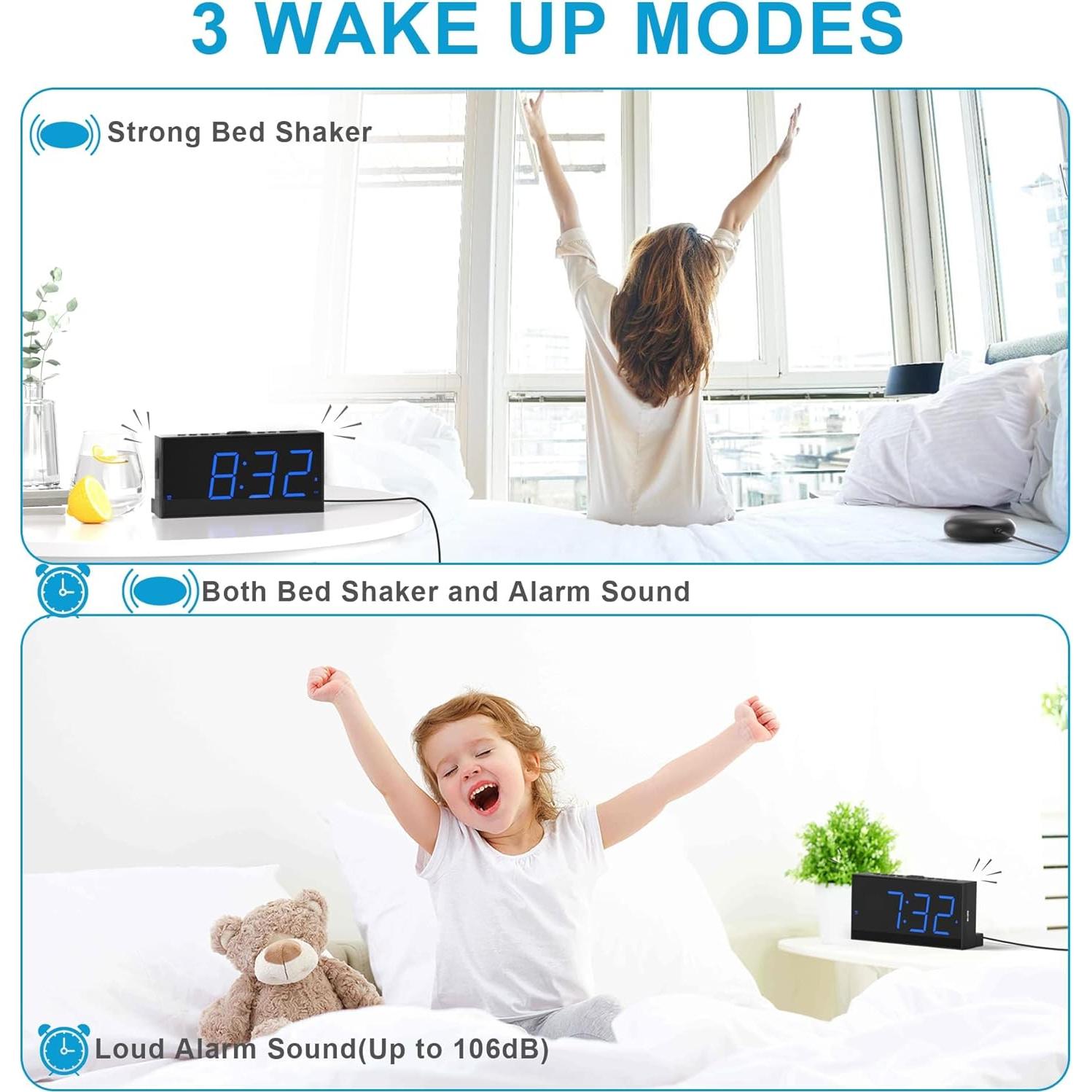 Reloj Despertador Vibrador Mesqool M-CR1001EM Azul 7"