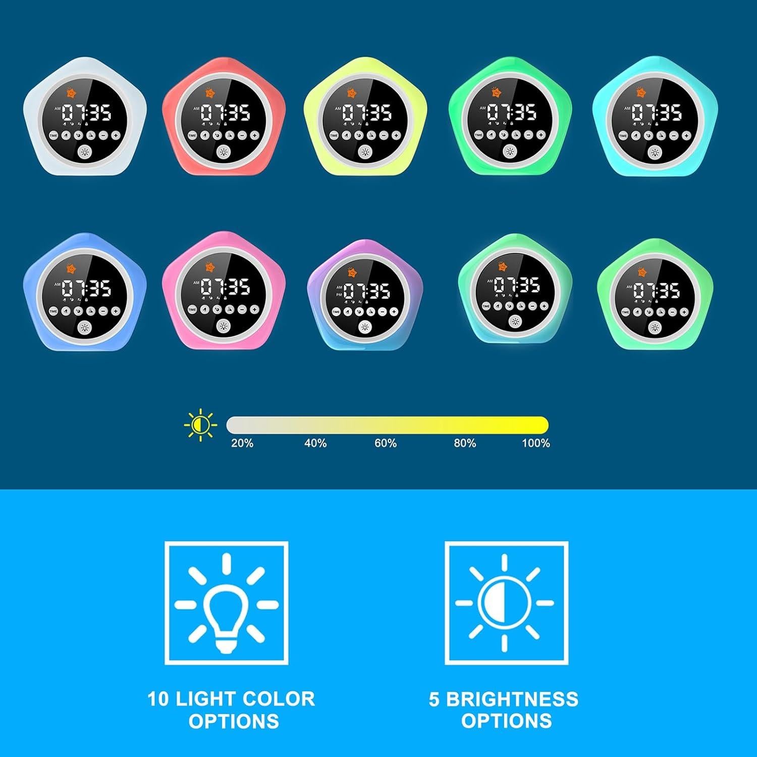 Reloj Despertador Estrella DINVEL para Niños con Luz y Sonido