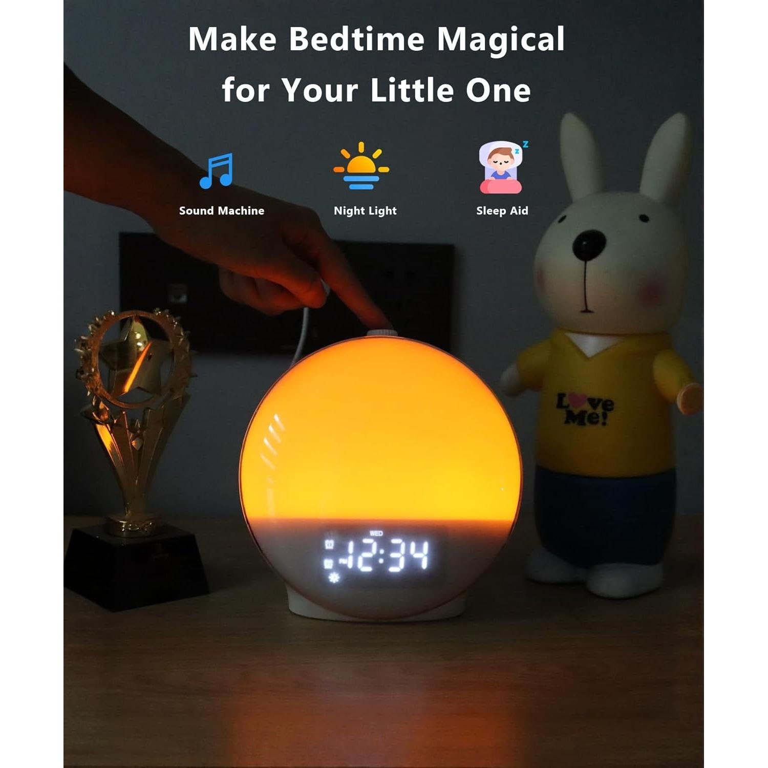 Reloj Despertador Luz de Amanecer MASSII K7, Bluetooth 5W