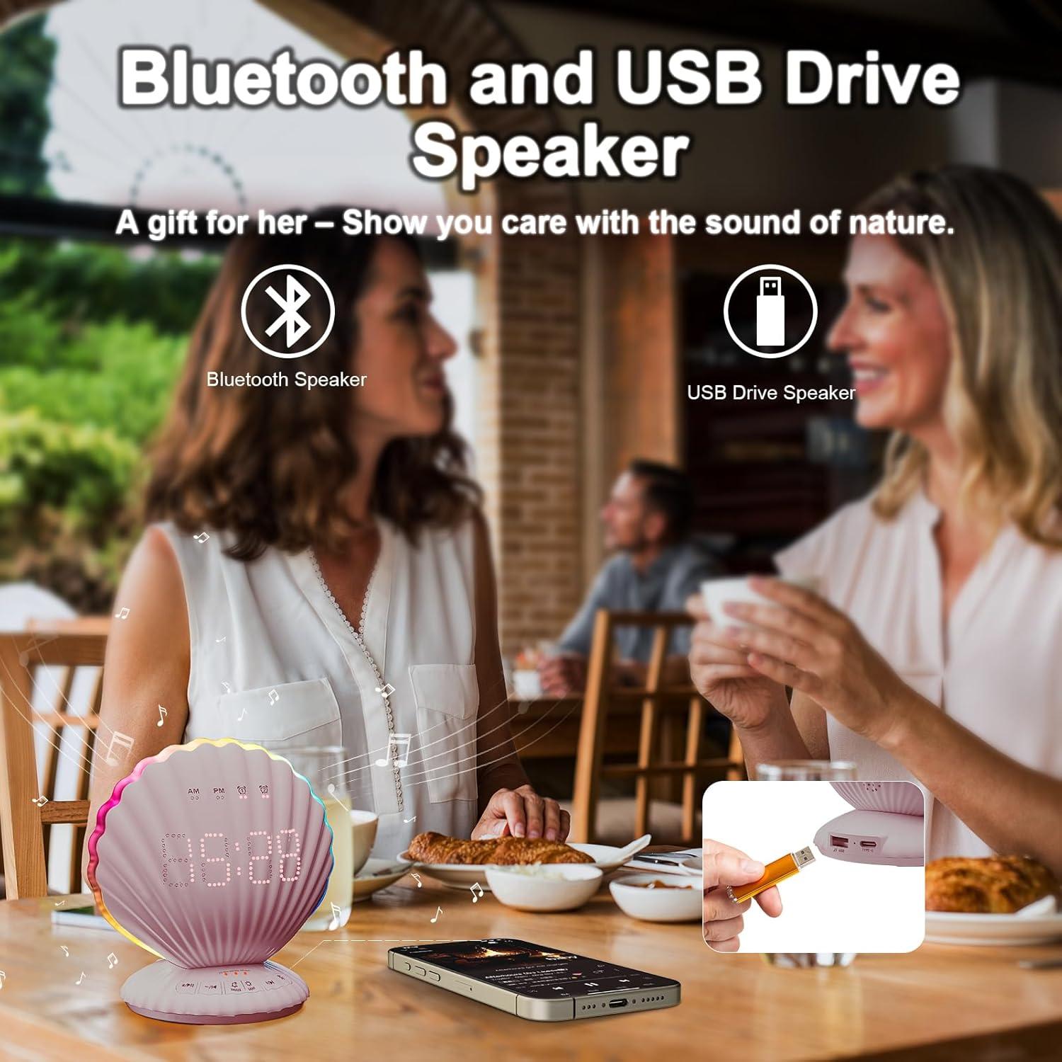 Reloj Despertador Bluetooth CHOUYONL con Luz Nocturna RGB