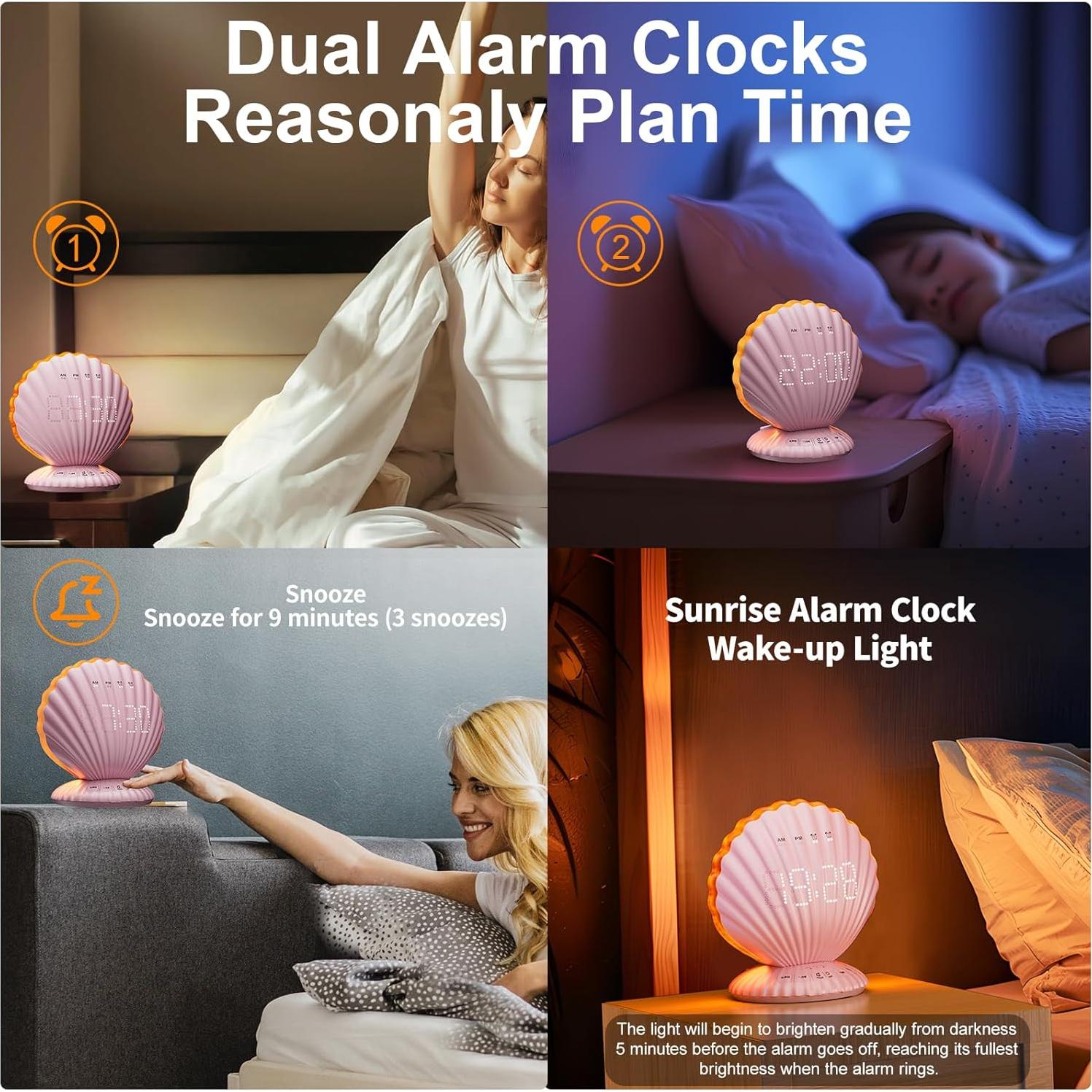 Reloj Despertador Bluetooth CHOUYONL con Luz Nocturna RGB