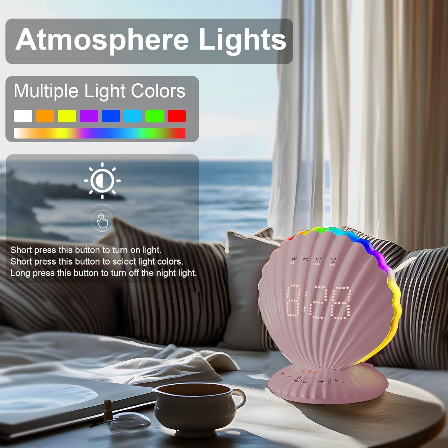 Reloj Despertador Bluetooth CHOUYONL con Luz Nocturna RGB