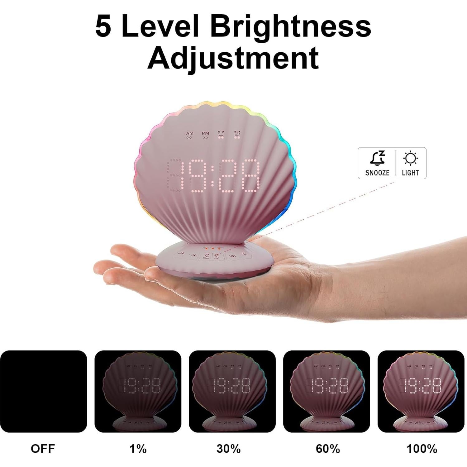 Reloj Despertador Bluetooth CHOUYONL con Luz Nocturna RGB