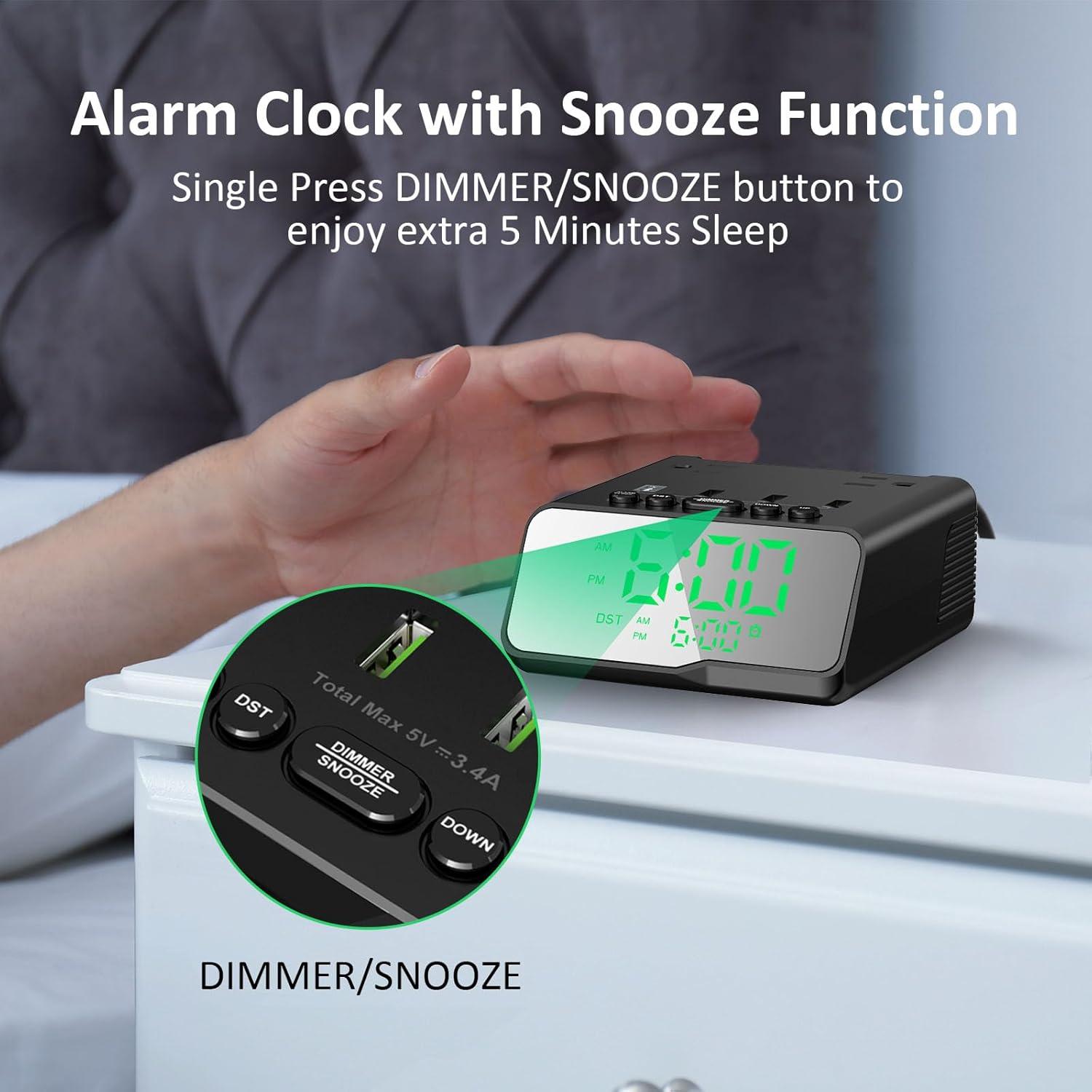 Reloj Despertador Electrónico Kungfuking con Cargador USB