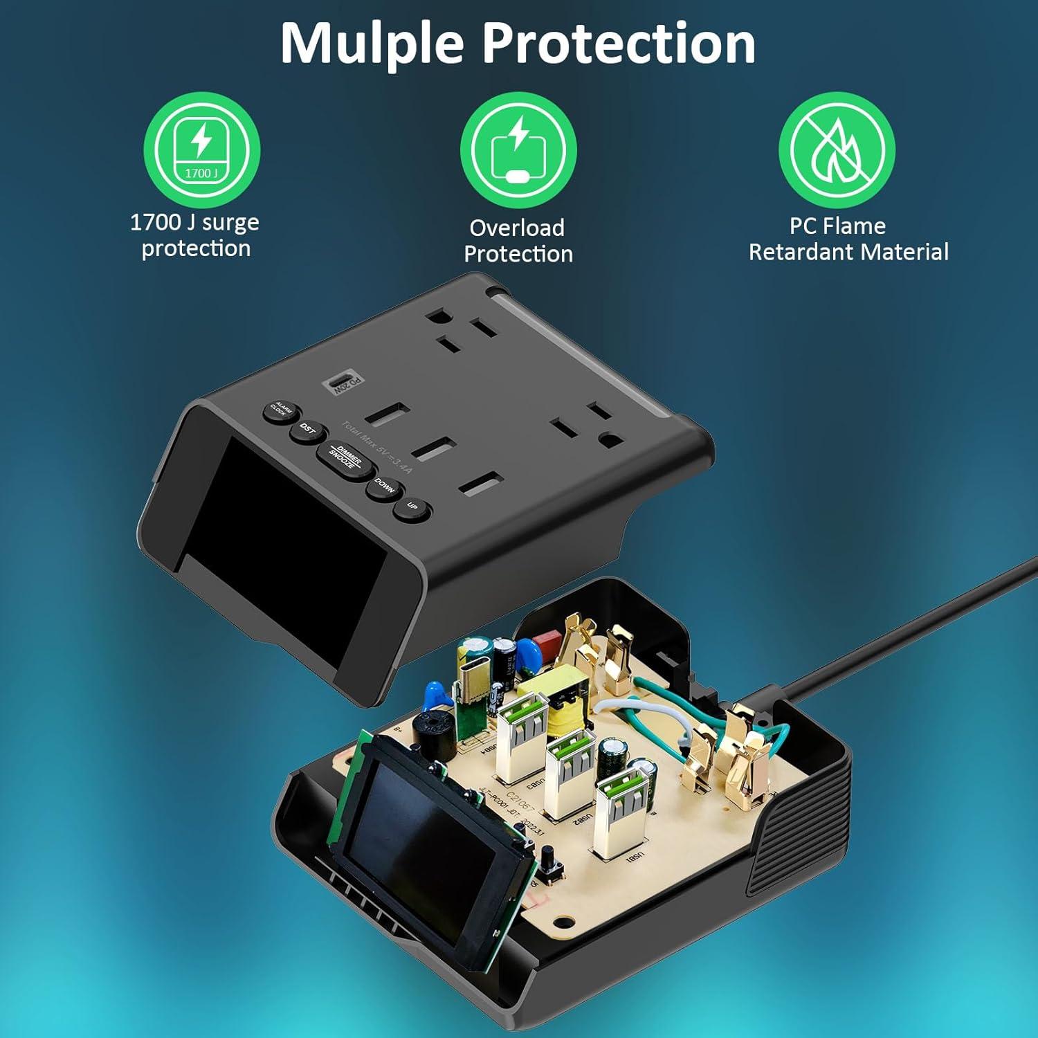 Reloj Despertador Electrónico Kungfuking con Cargador USB