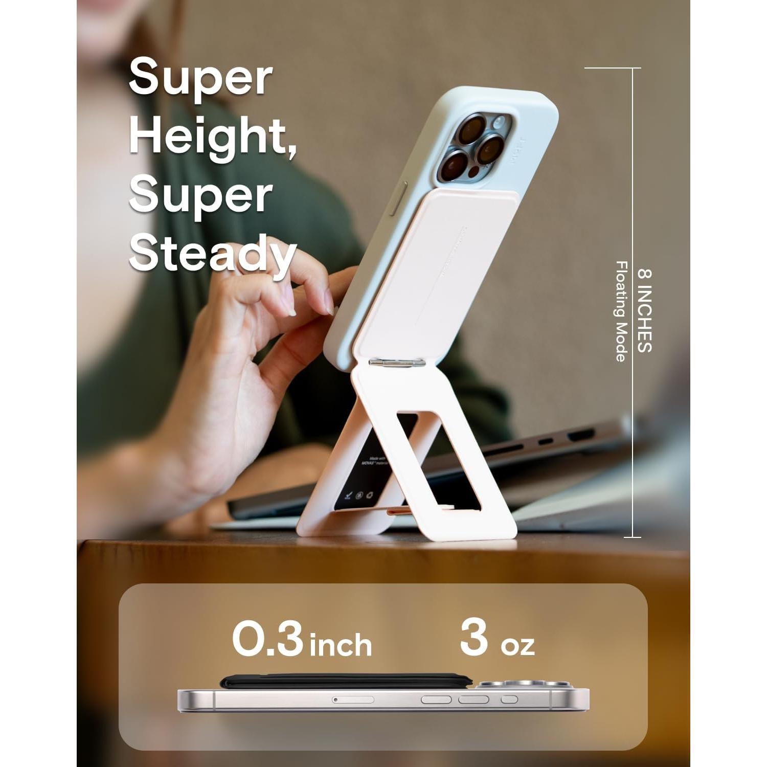 Soporte para teléfono MOFT trípode magnético cuero verde agua