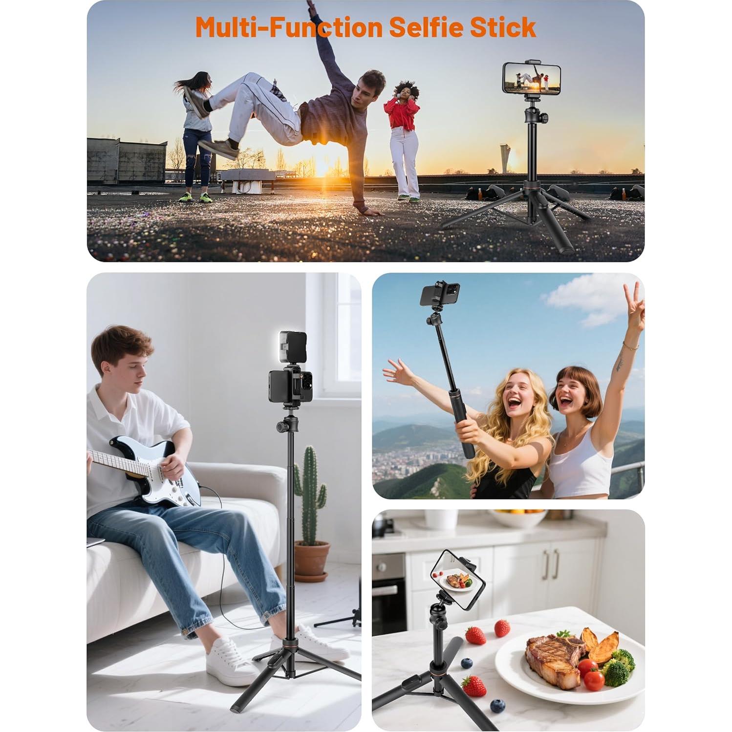 Trípode JOILCAN 64" (162.56 cm) con Control Remoto y Soporte