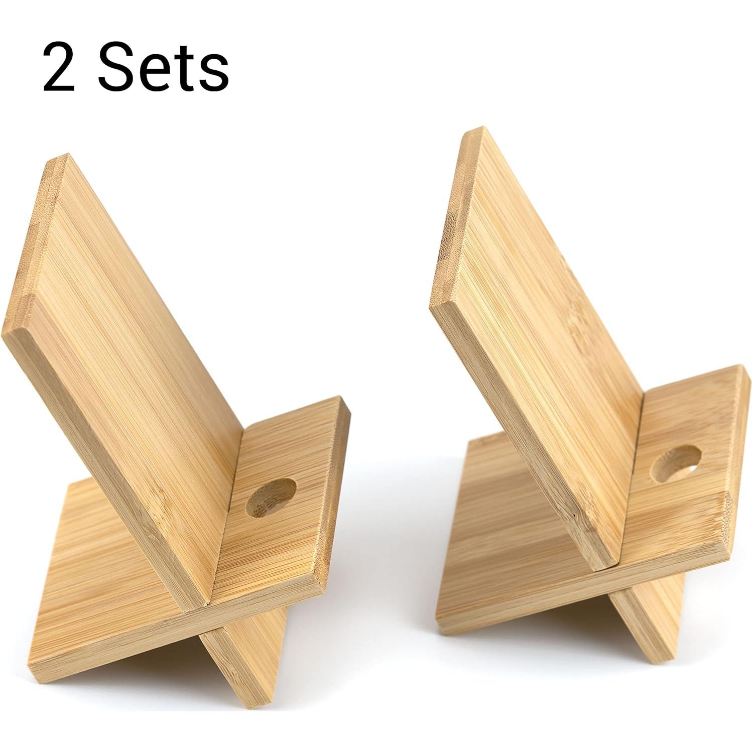 Soporte de Teléfono de Bambú IFAMIO 2 Piezas con Carga