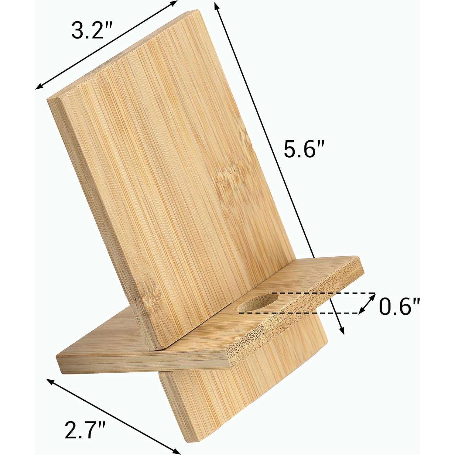 Soporte de Teléfono de Bambú IFAMIO 2 Piezas con Carga