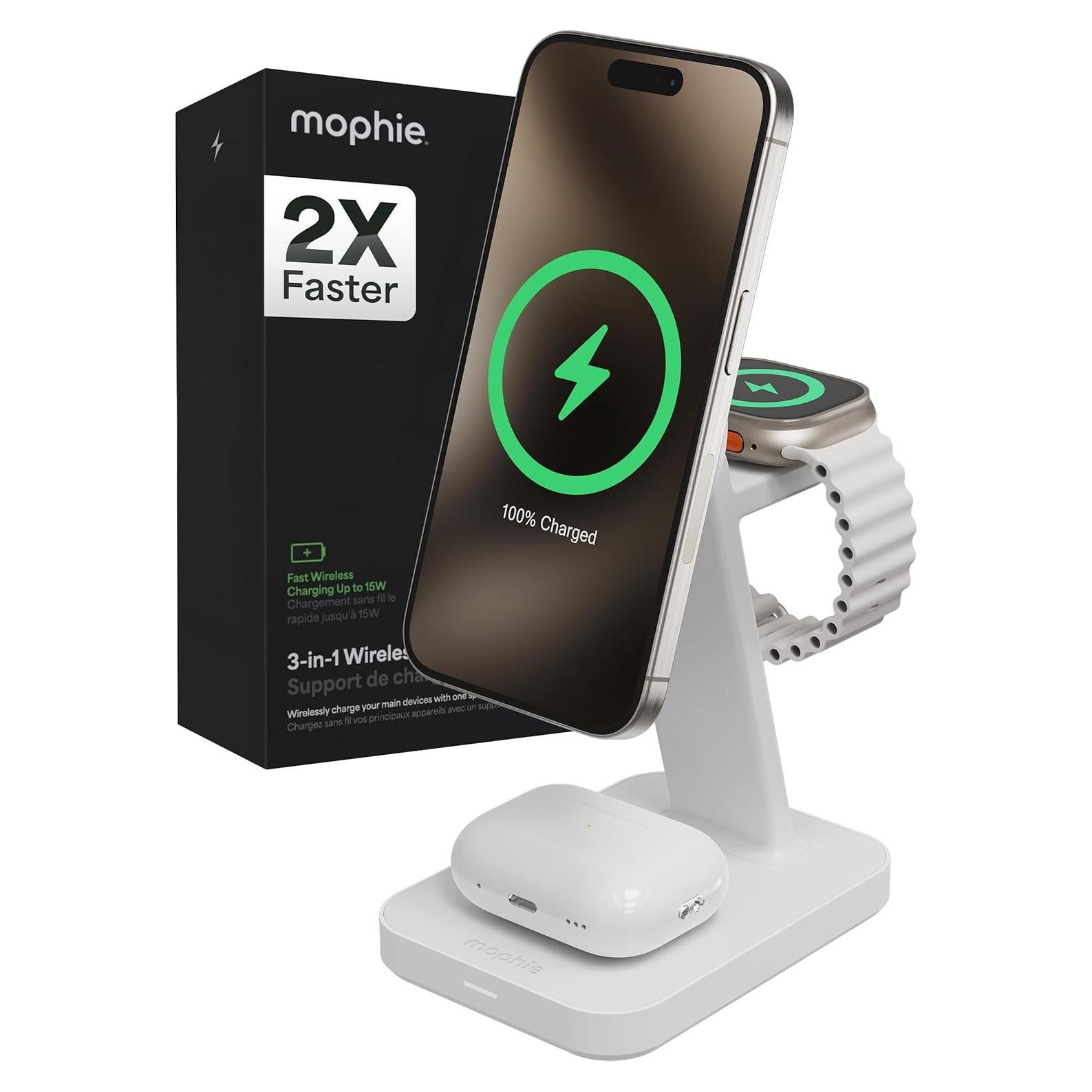 Mophie Snap+ Soporte Carga Inalámbrica 3-en-1 MagSafe Qi2