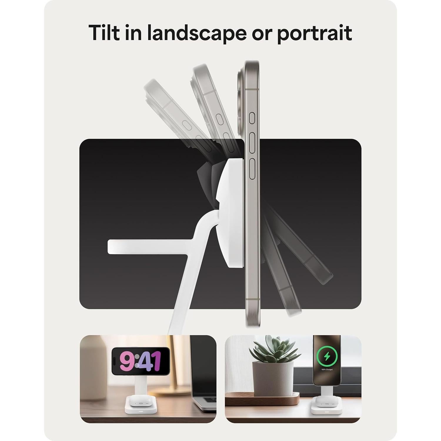 Mophie Snap+ Soporte Carga Inalámbrica 3-en-1 MagSafe Qi2