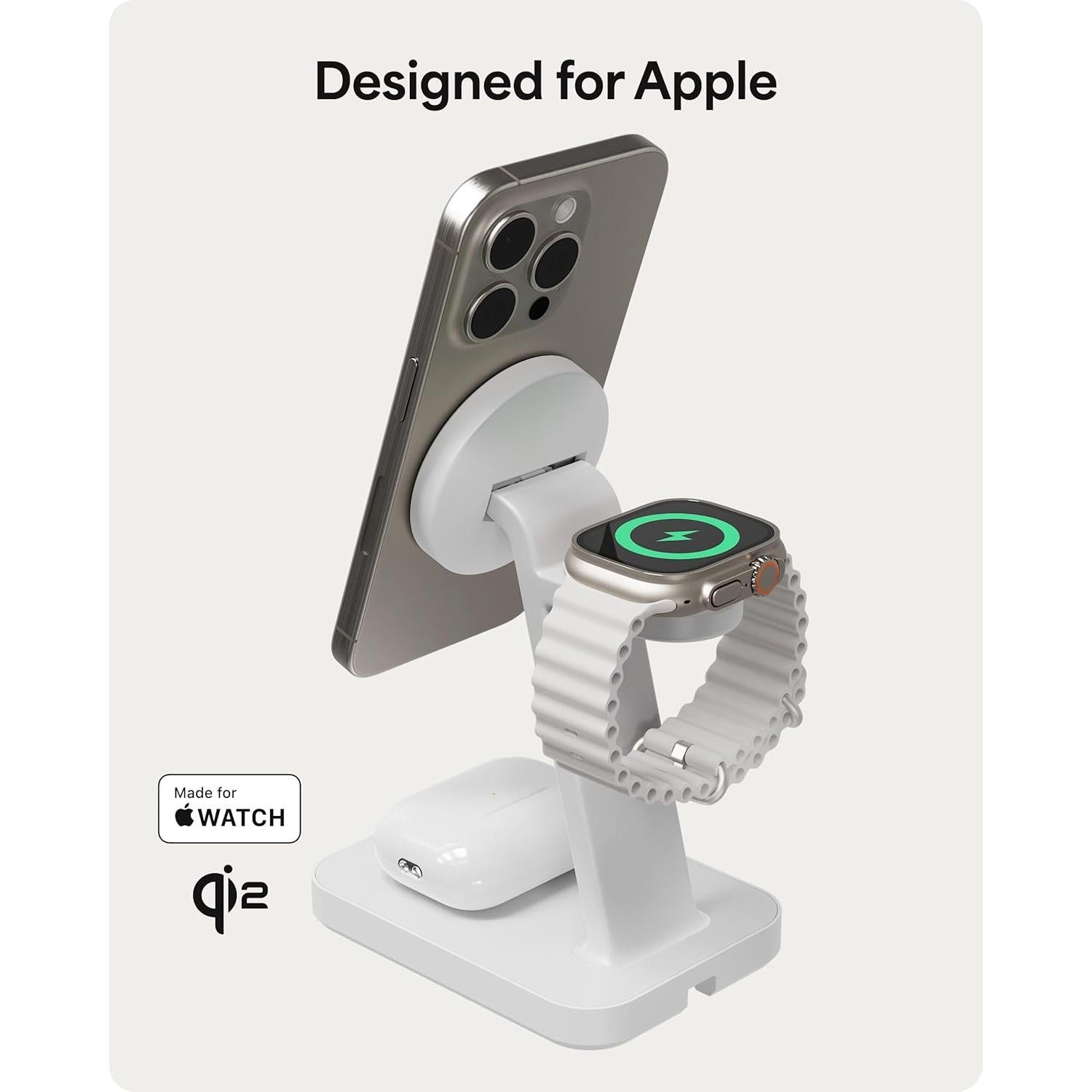 Mophie Snap+ Soporte Carga Inalámbrica 3-en-1 MagSafe Qi2