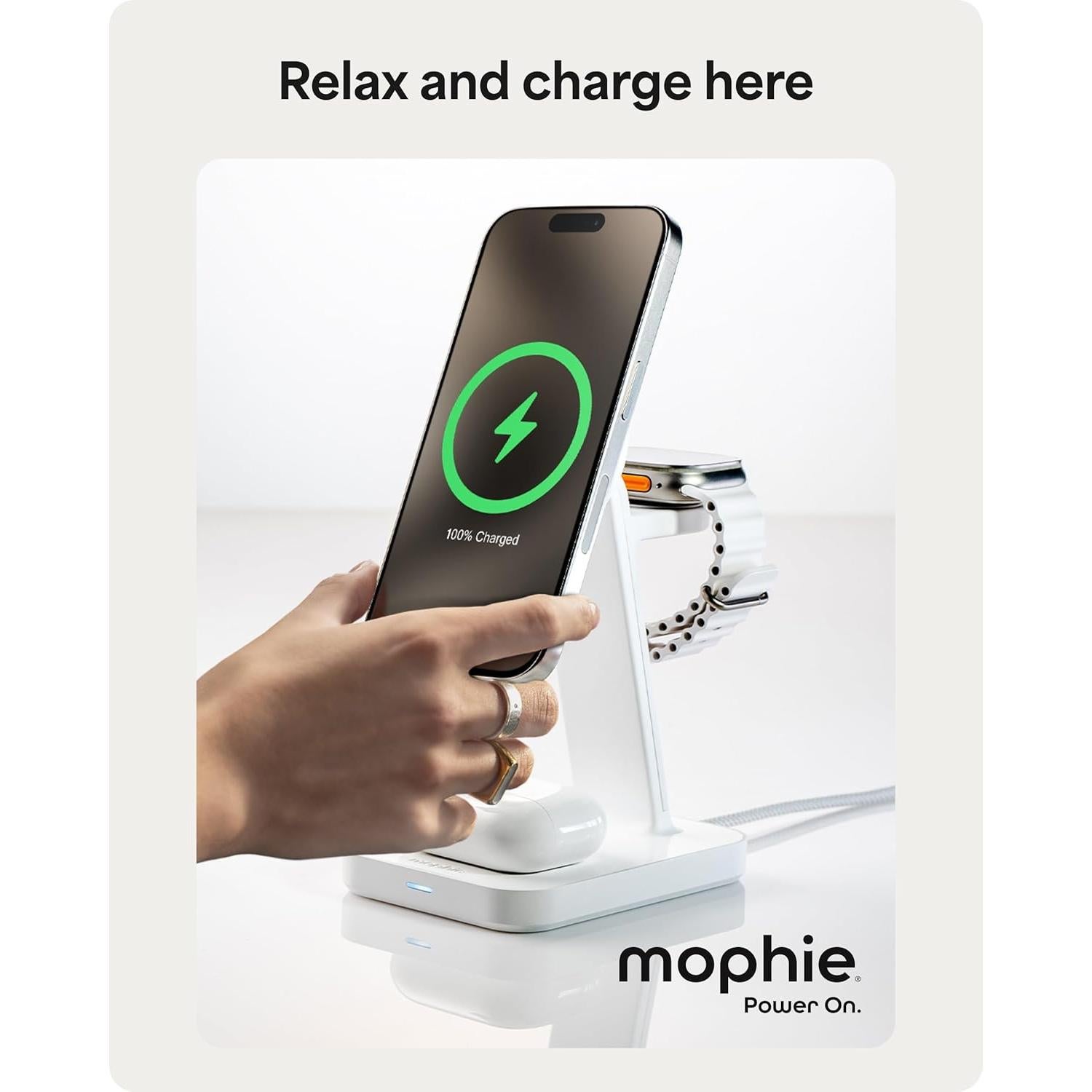 Mophie Snap+ Soporte Carga Inalámbrica 3-en-1 MagSafe Qi2