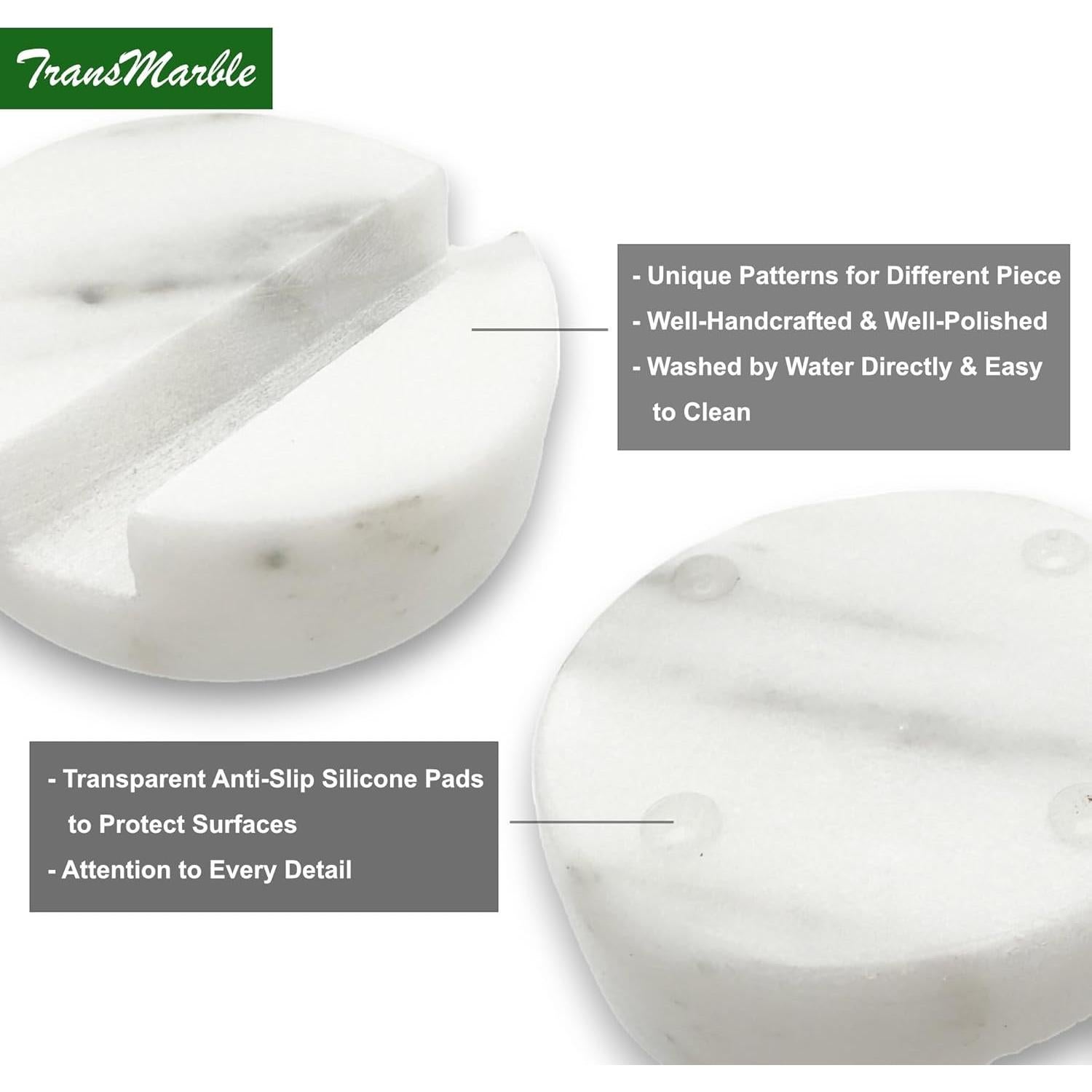 Soporte de Teléfono Celular de Mármol TransMarble Blanco Estrellado