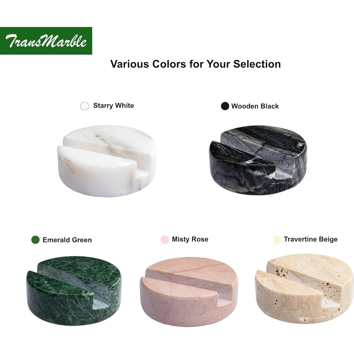 Soporte de Teléfono Celular de Mármol TransMarble Blanco Estrellado