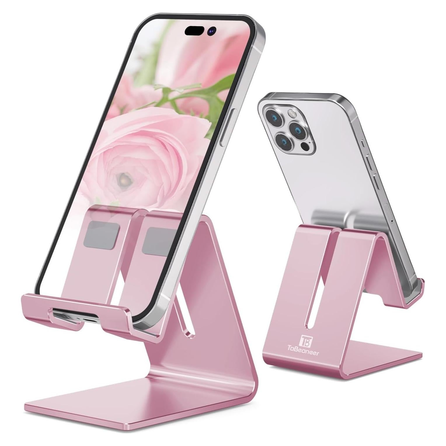 Soporte de Aluminio para Teléfono ToBeoneer Oro Rosa Ajustable
