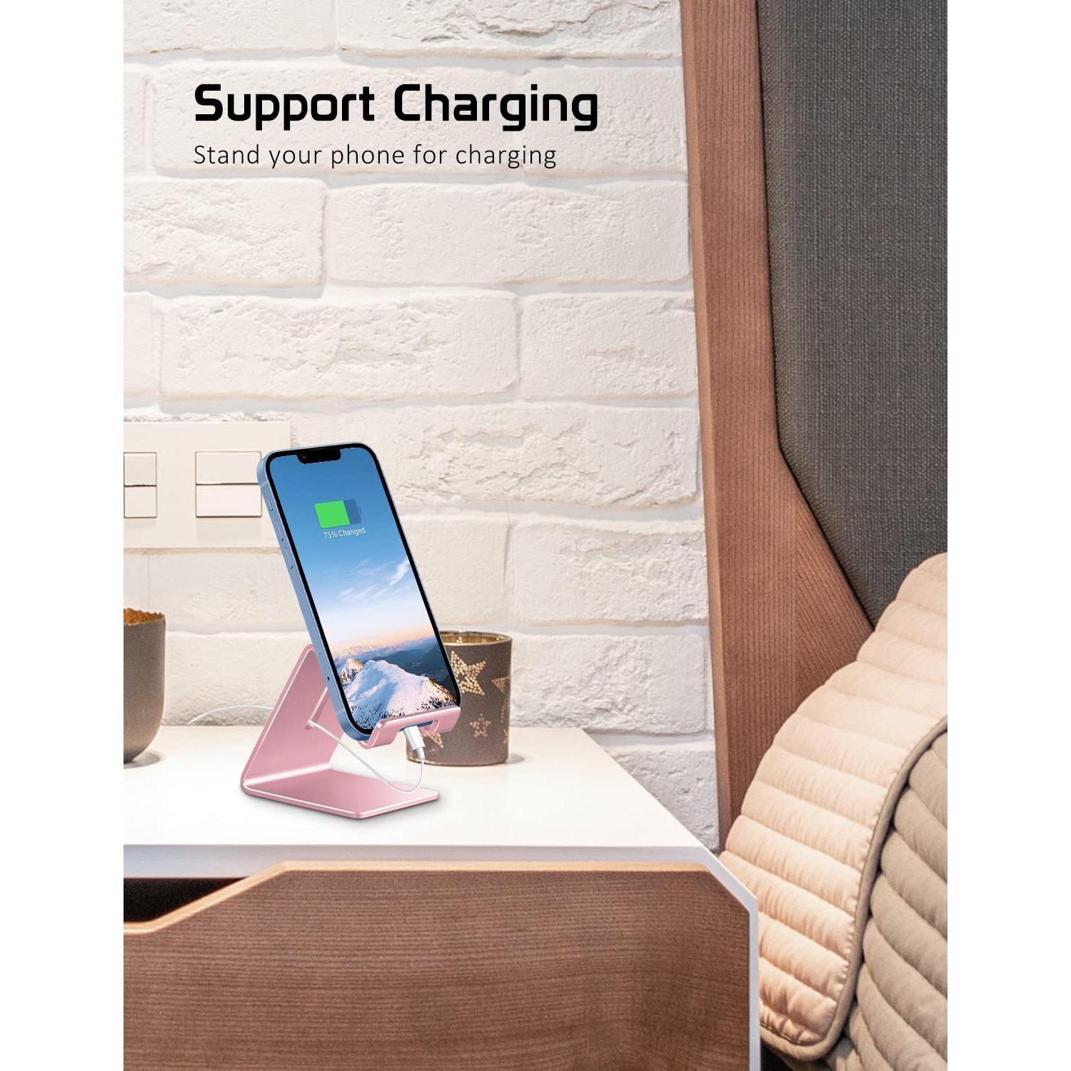 Soporte de Aluminio para Teléfono ToBeoneer Oro Rosa Ajustable