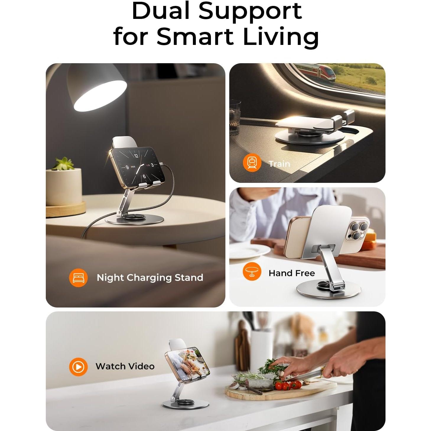 Soporte para Teléfono LISEN de Metal Ajustable 360° - Compatible con iPhone y Samsung