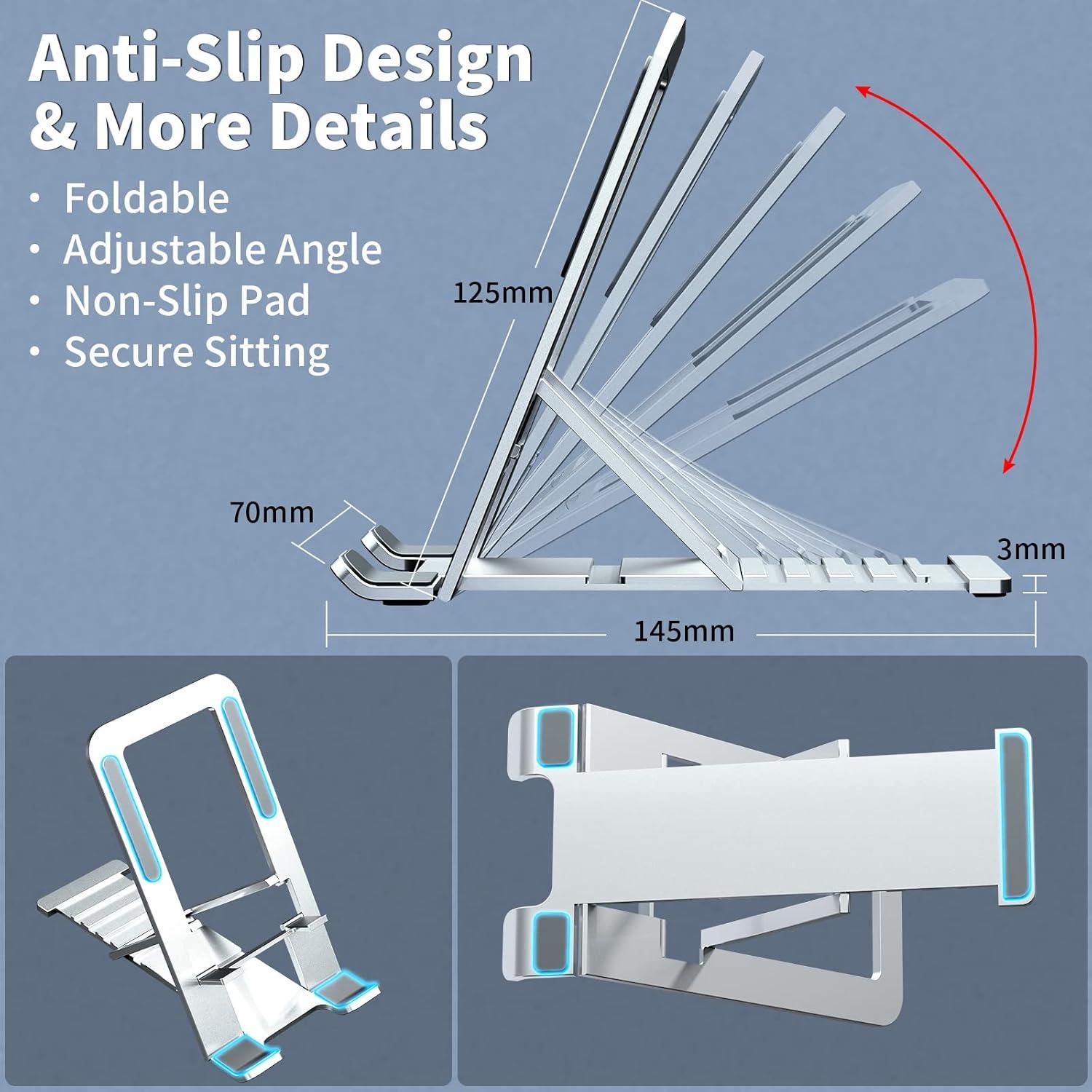 Soporte Ajustable para Teléfono y Tablet TITACUTE Aluminio Plata