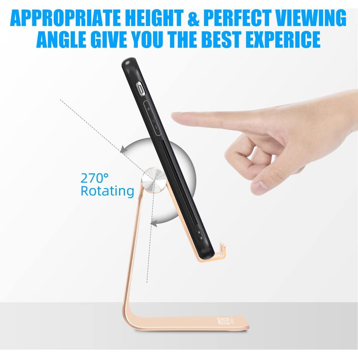 Soporte Ajustable para Teléfono Urmust Dorado - Compatible con iPhone y Android