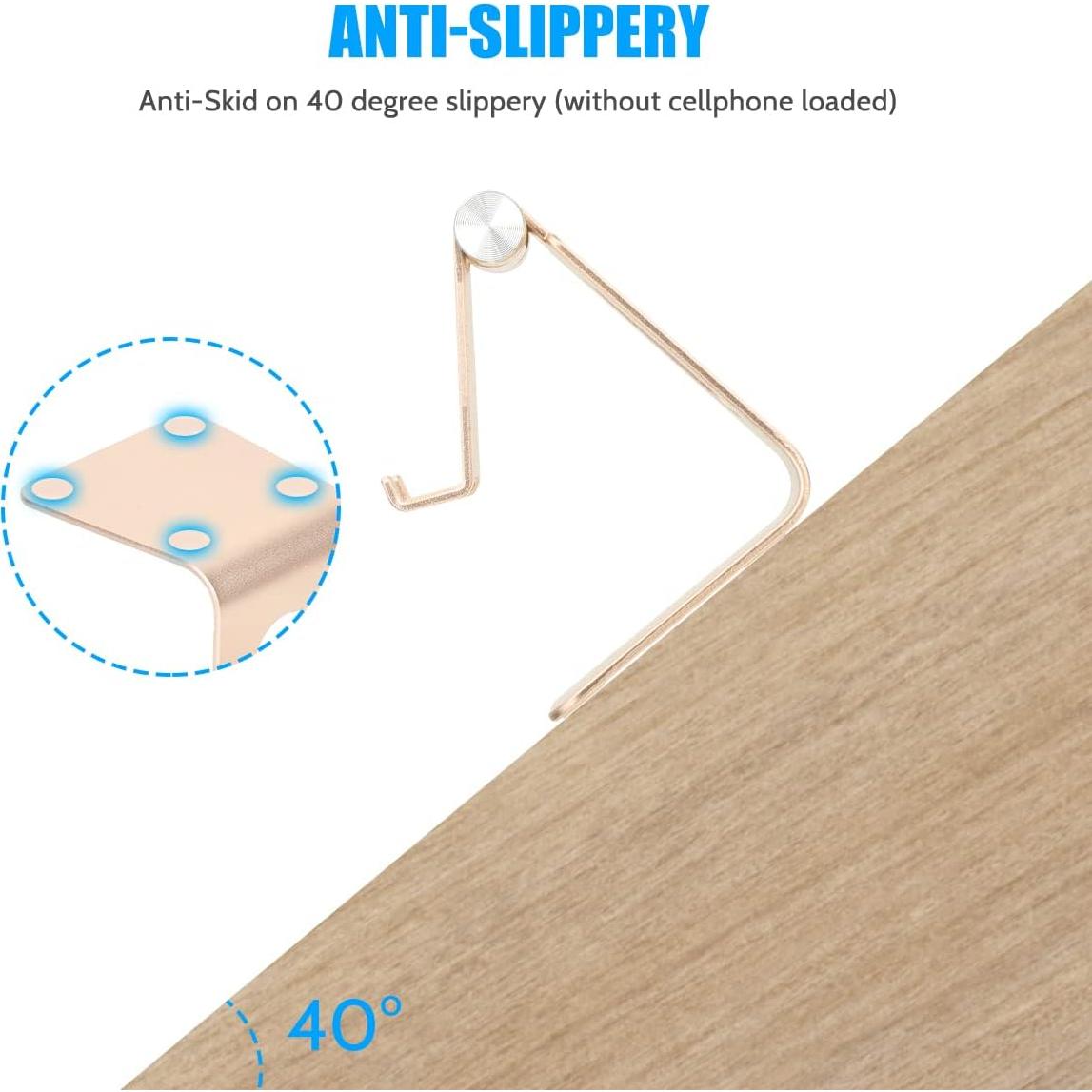 Soporte Ajustable para Teléfono Urmust Dorado - Compatible con iPhone y Android